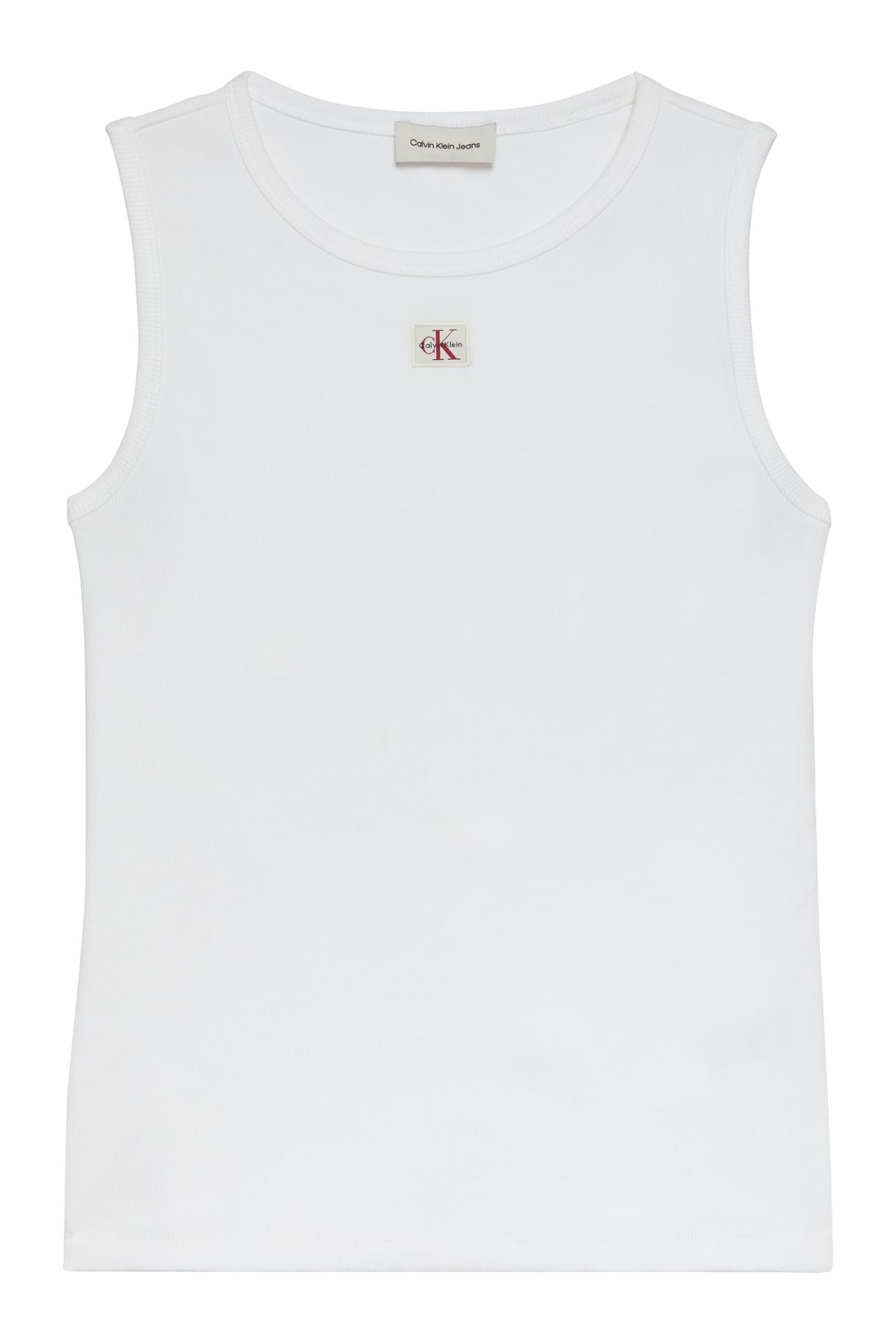 SL WOVEN LABEL 2X2 TANK TOP BRIGHT WHITE 5