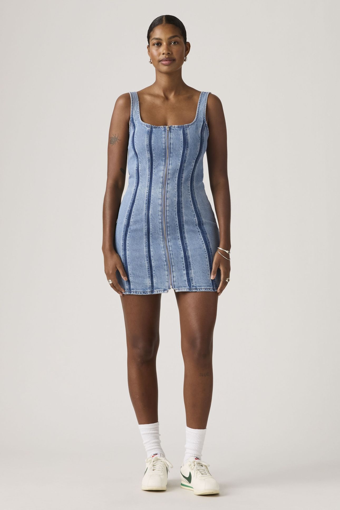 SEAMED ZIP DRESS 1