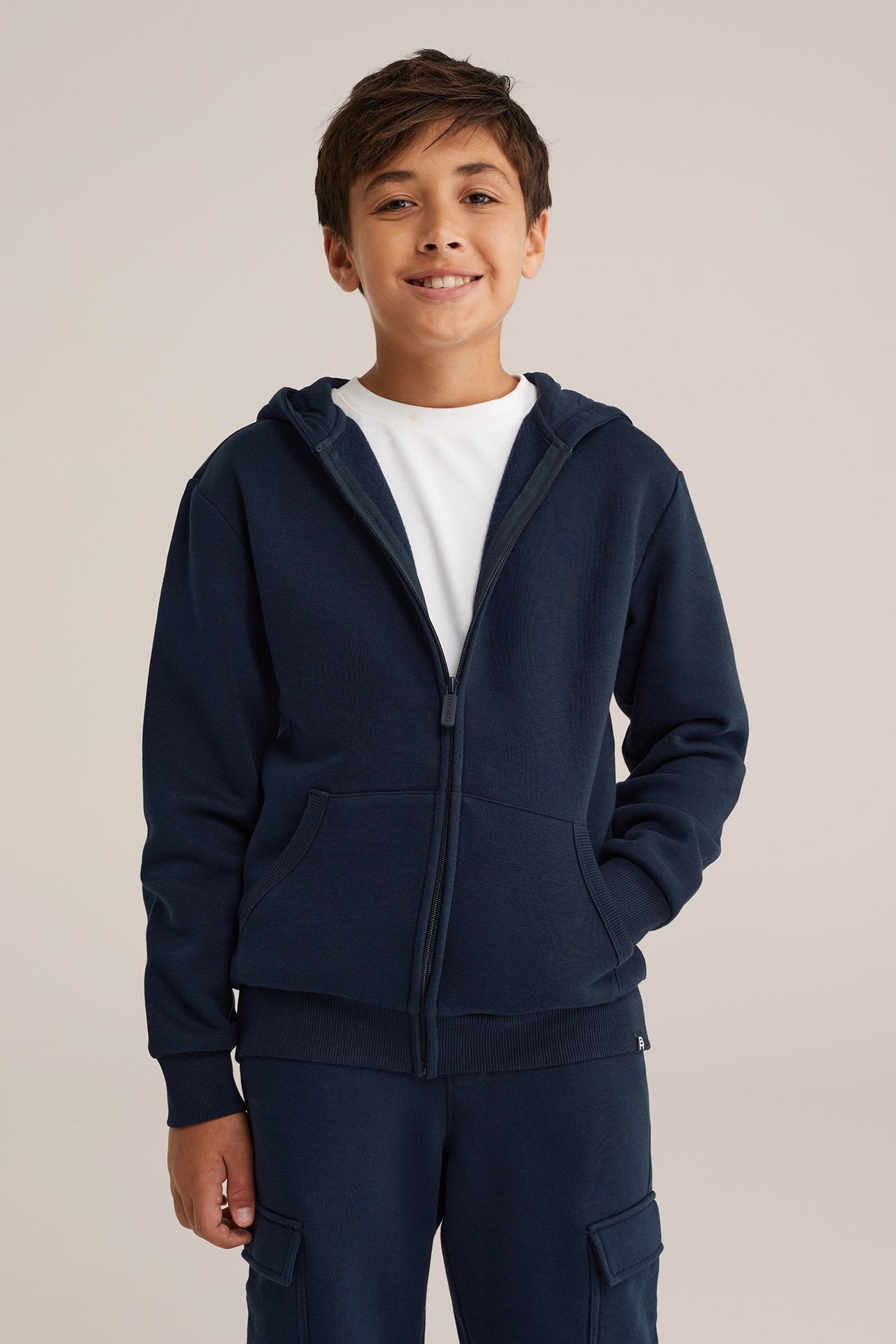 CARDIGAN WITH HOOD NAVY BLUE 1