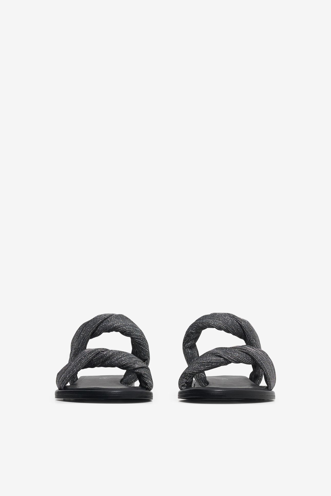 TWIST GLITTER MULES SILVER/BLACK 3
