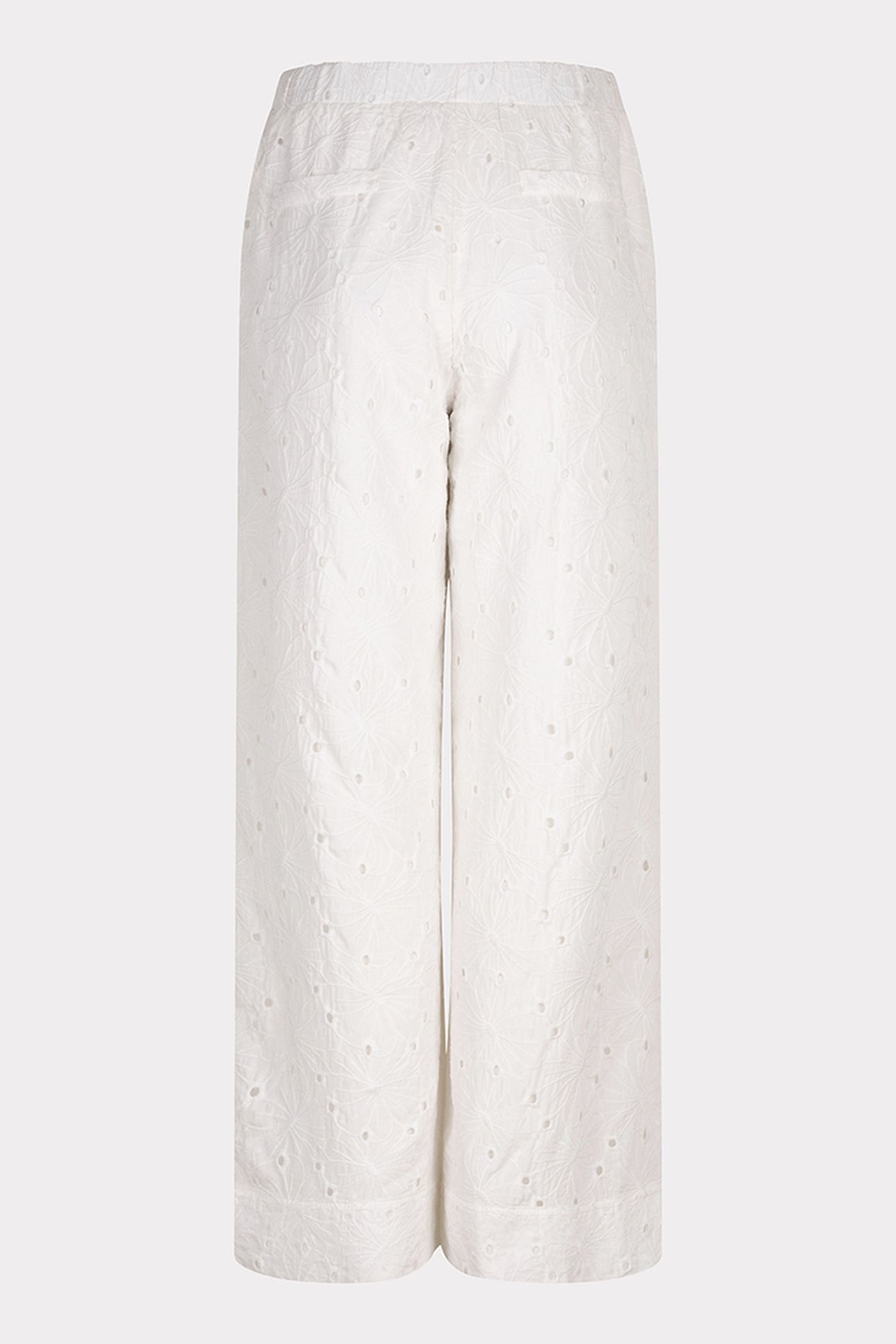TROUSERS EMBROIDERY FLOWER OFF WHITE 5
