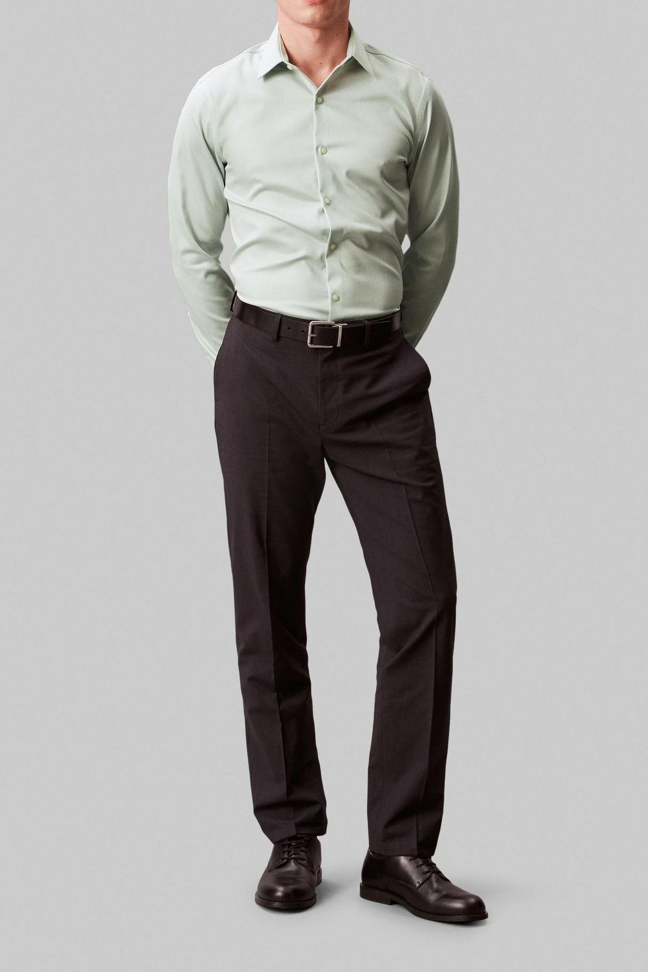 SLIM PERF SOLID SHIRT SAGE 3
