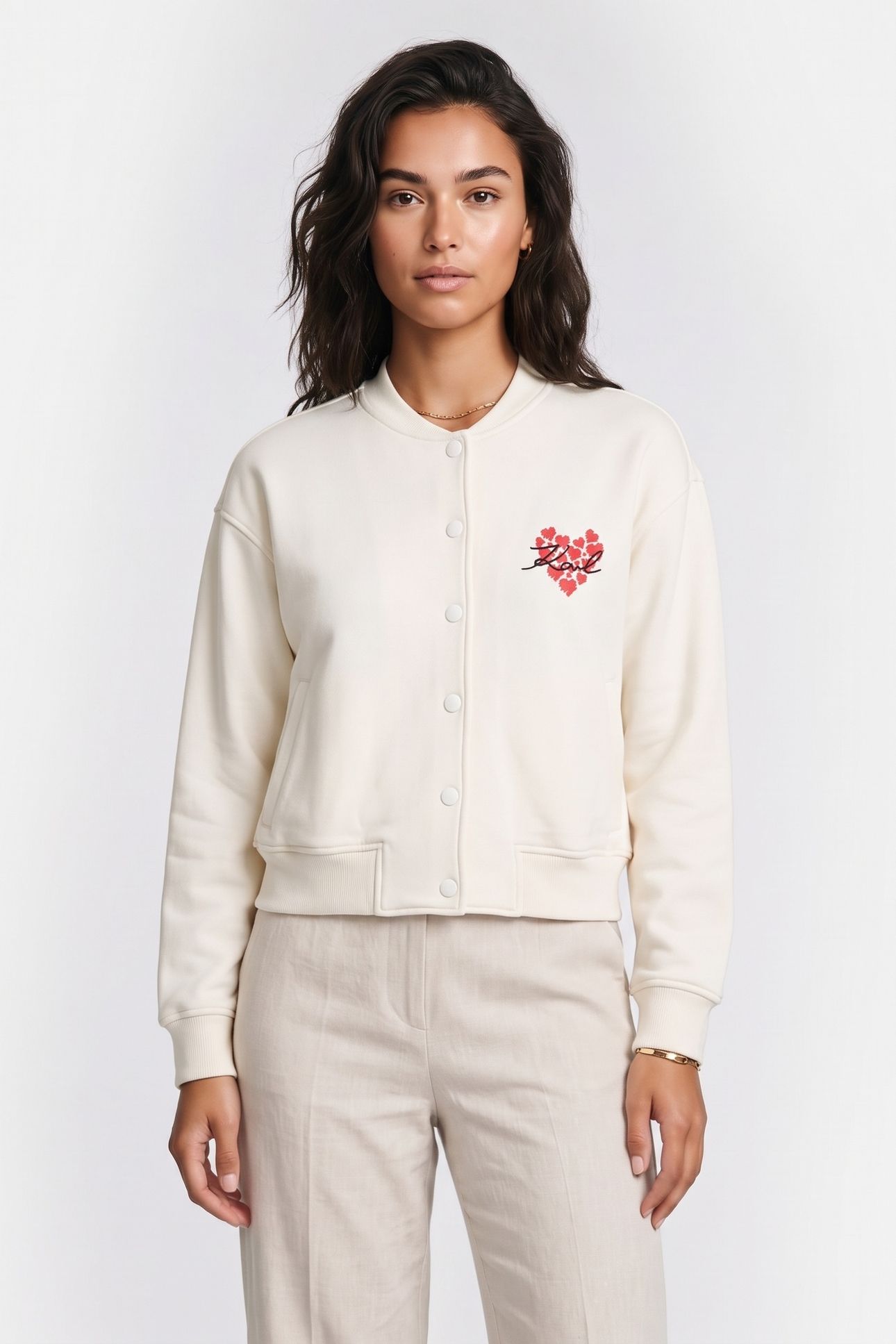HEARTS SWEAT BOMBER CANNOLI CREAM 2