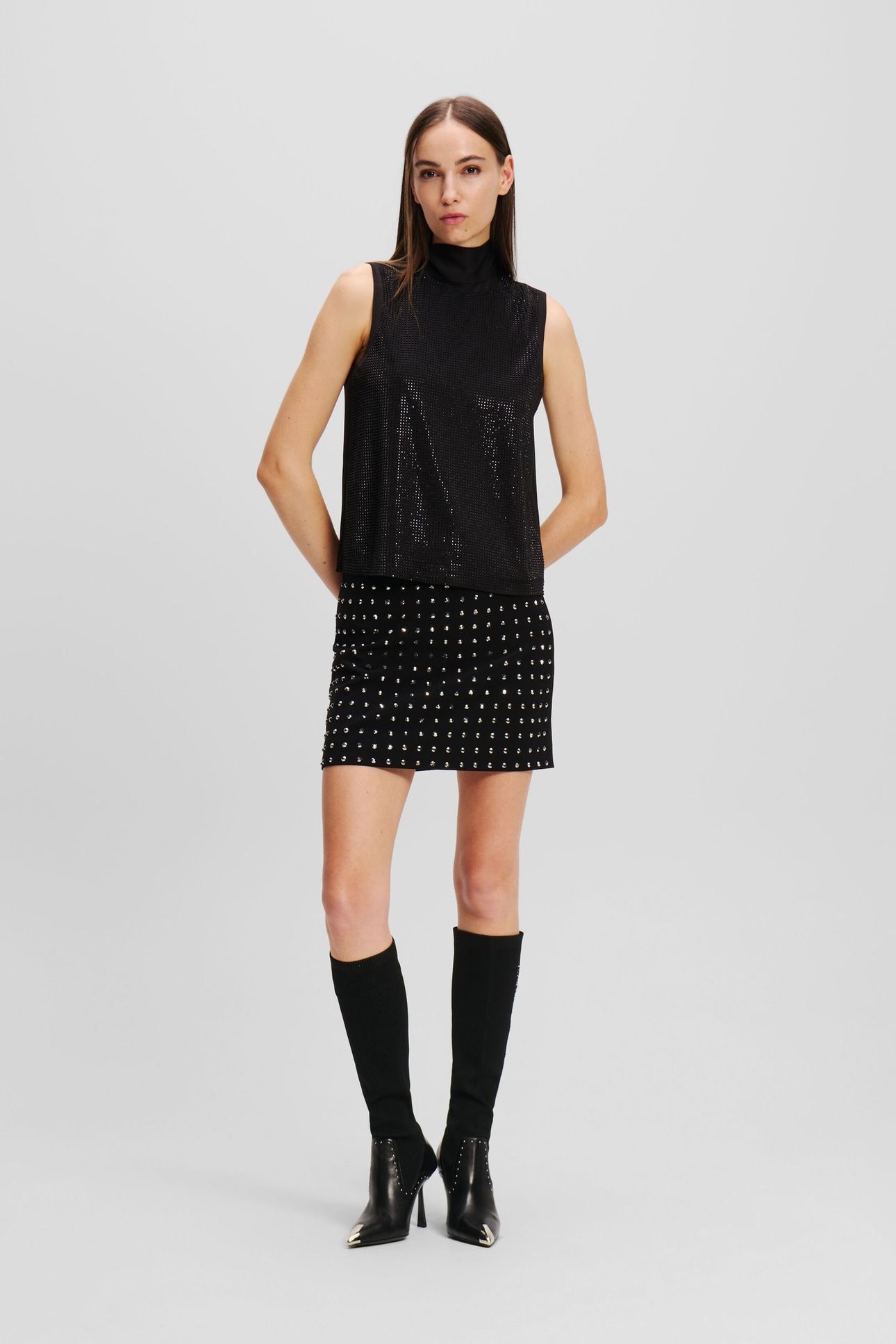 RHINESTONE EVENING TOP BLACK 5