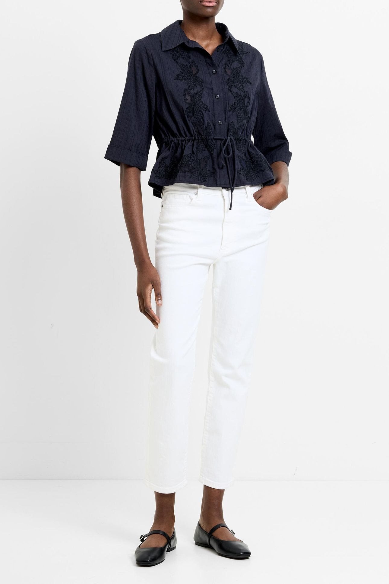 BARNET COTTON STRIPED SHIRT NAVY 2