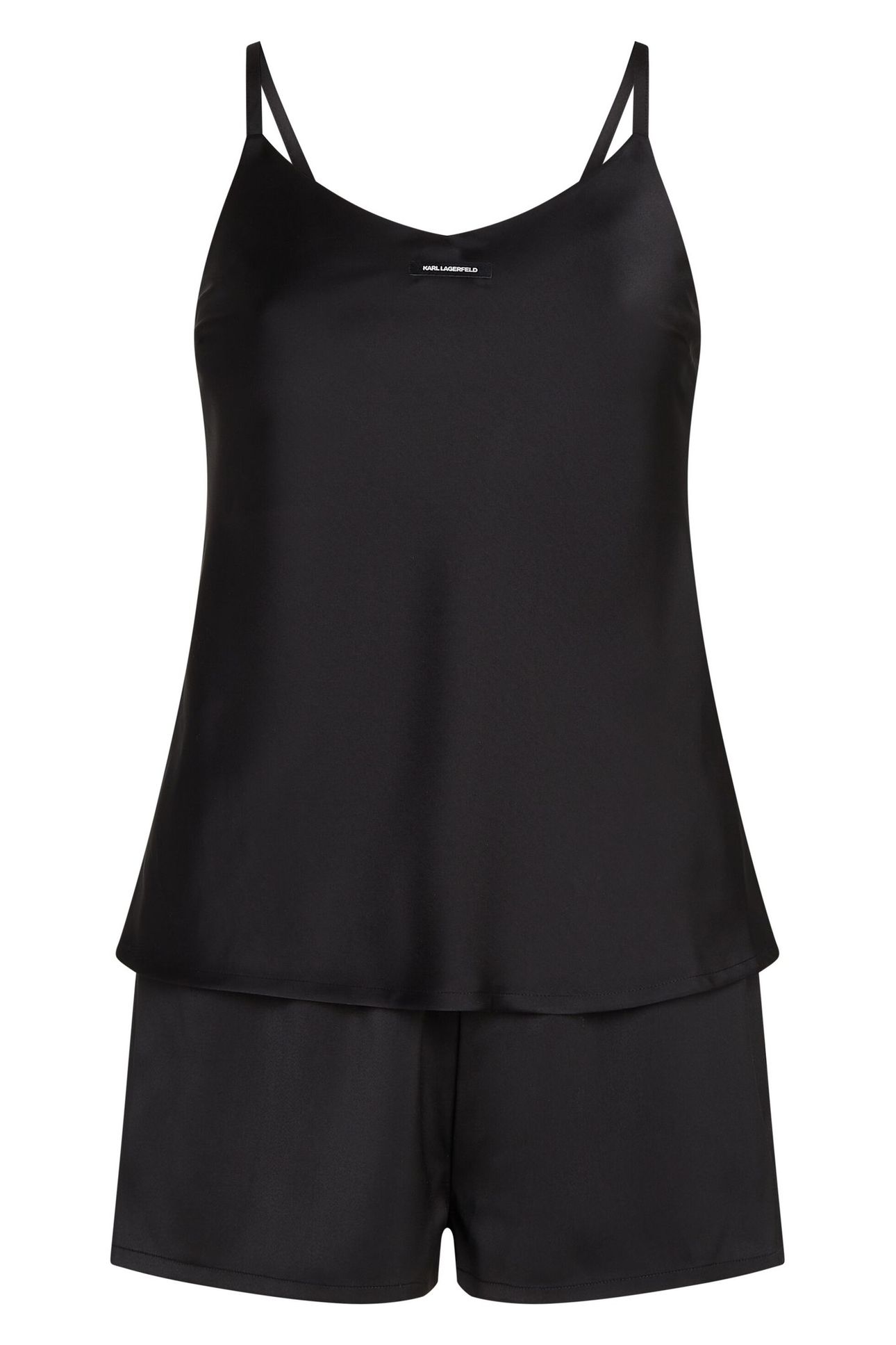 ESSENTIAL LOGO SATIN PJ SET BLACK 7