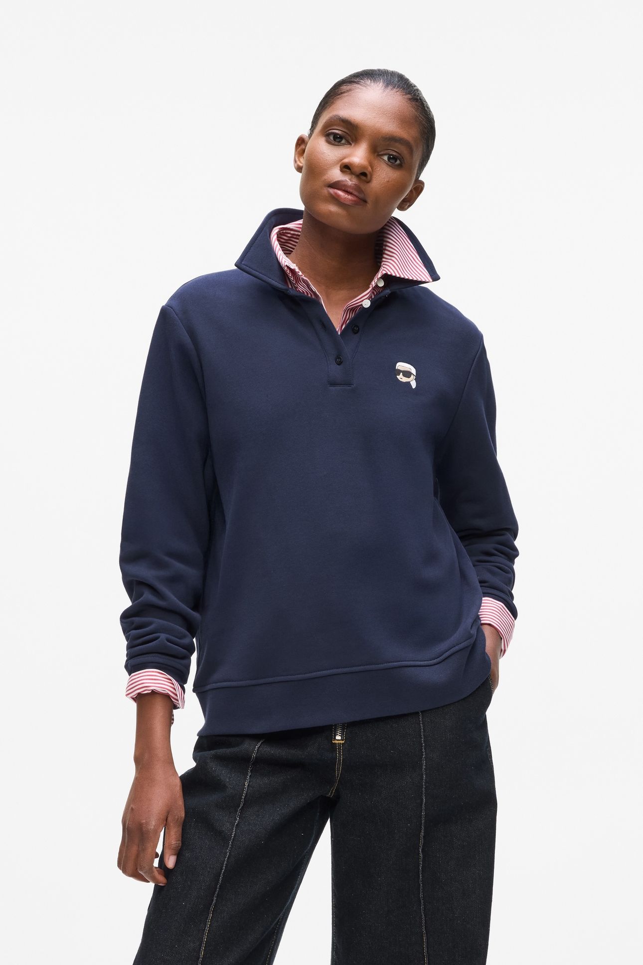 IKON PATCH POLO SWEATSHIRT EVENING BLUE 4