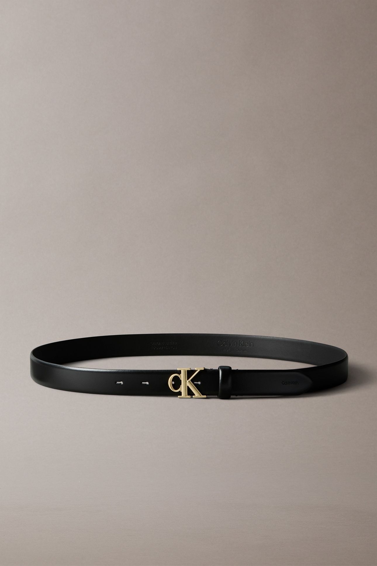 CK BUCKLE 30MM FIXED BELT BLACK/ANTIQUE LIGHT GOLD 2