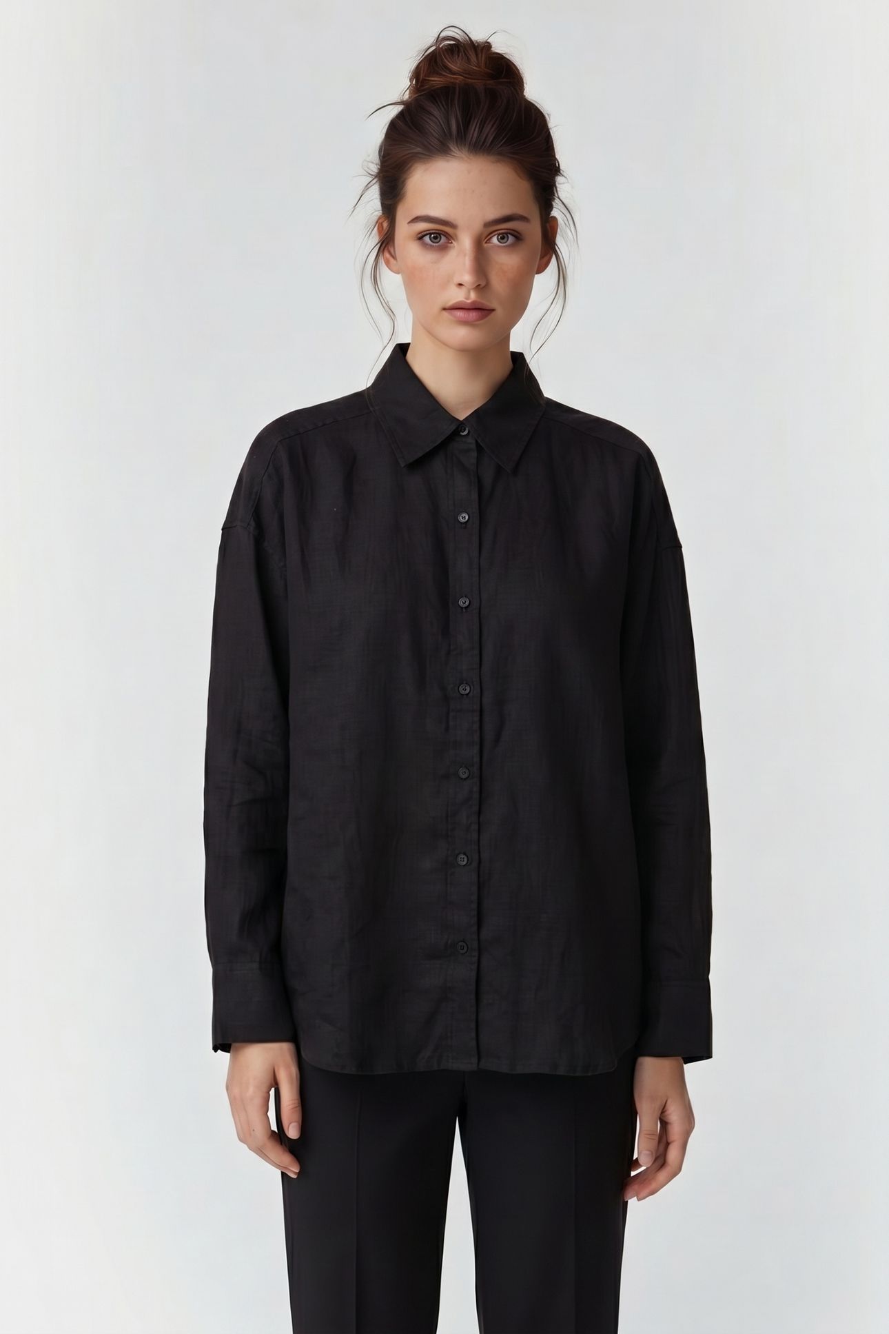 LINEN SHIRT BLACK 1