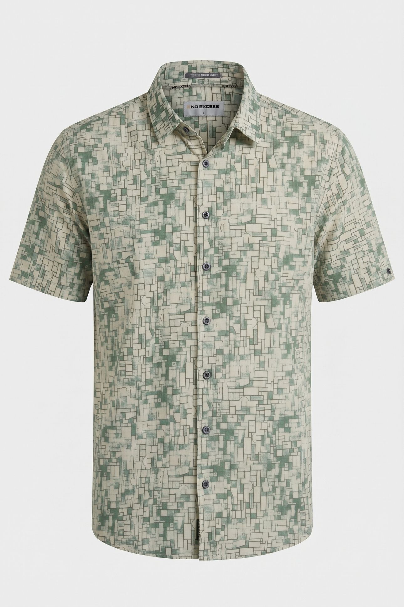 SHIRT SHORT SLEEVE ALLOVER PRINTED GREEN 3