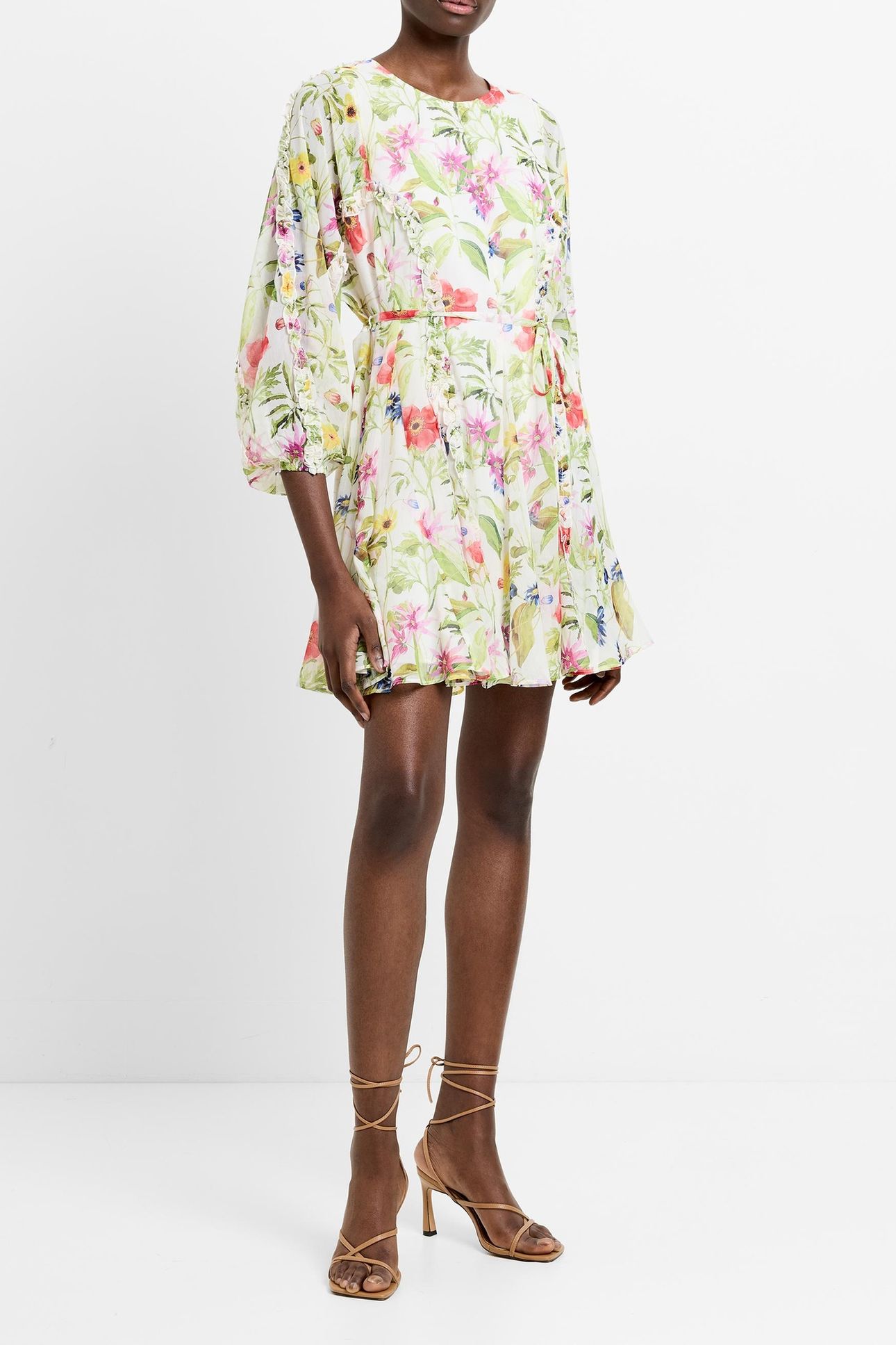 MONICA GODET FLIPPY DRESS S PORCELAIN CRM MULTI 3