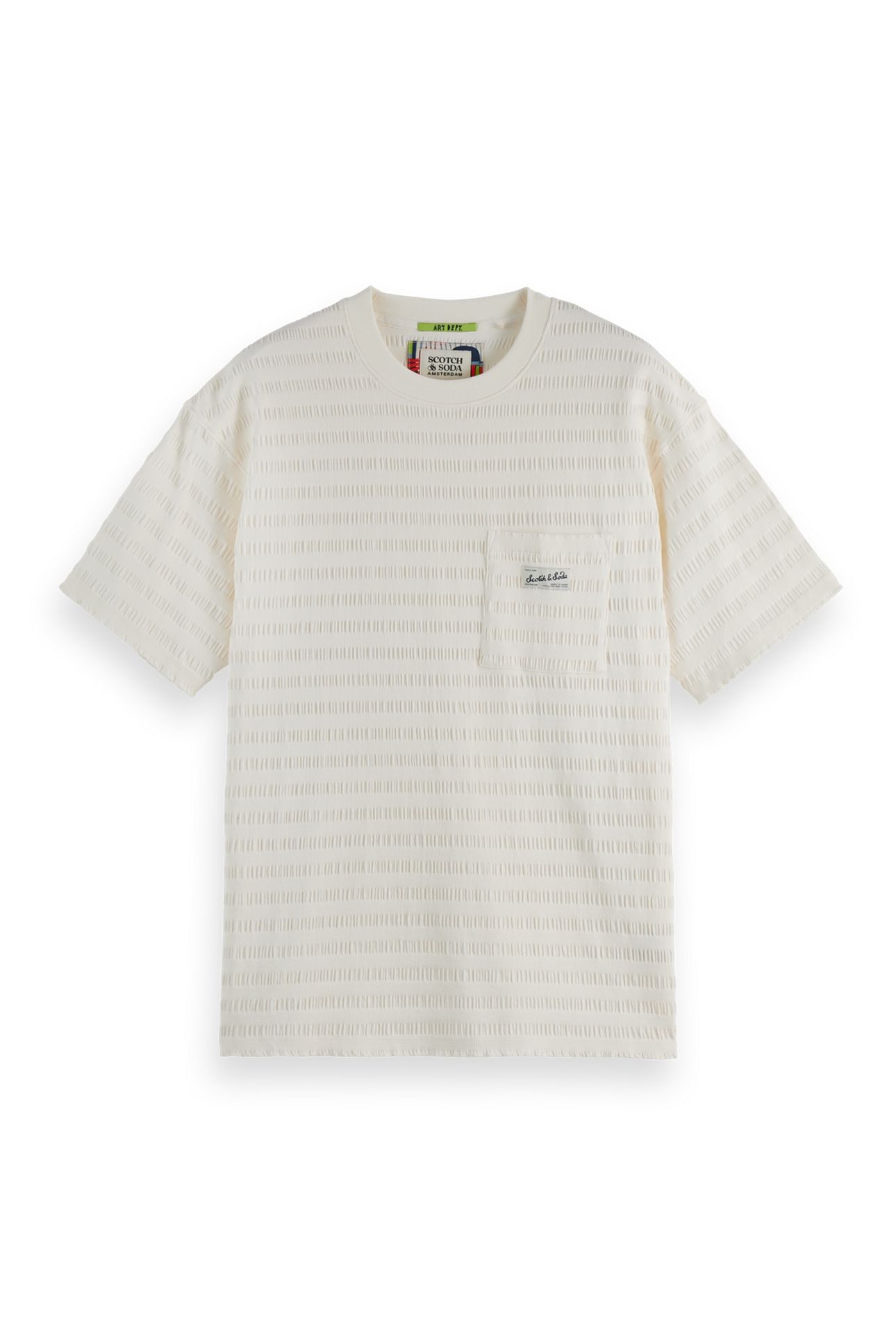 RELAXED-FIT HORIZONAL TEXTURED T-SHIRT EGGNOG 1