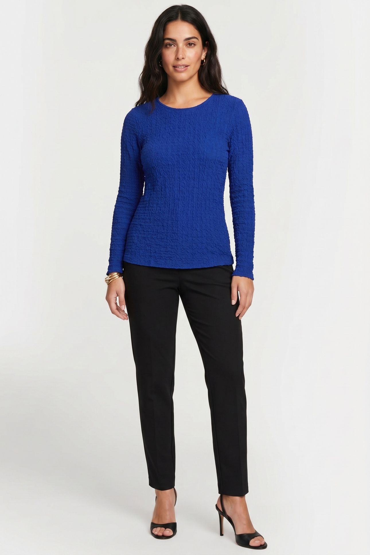 LOUISE SMOCK TOP BLUE 1