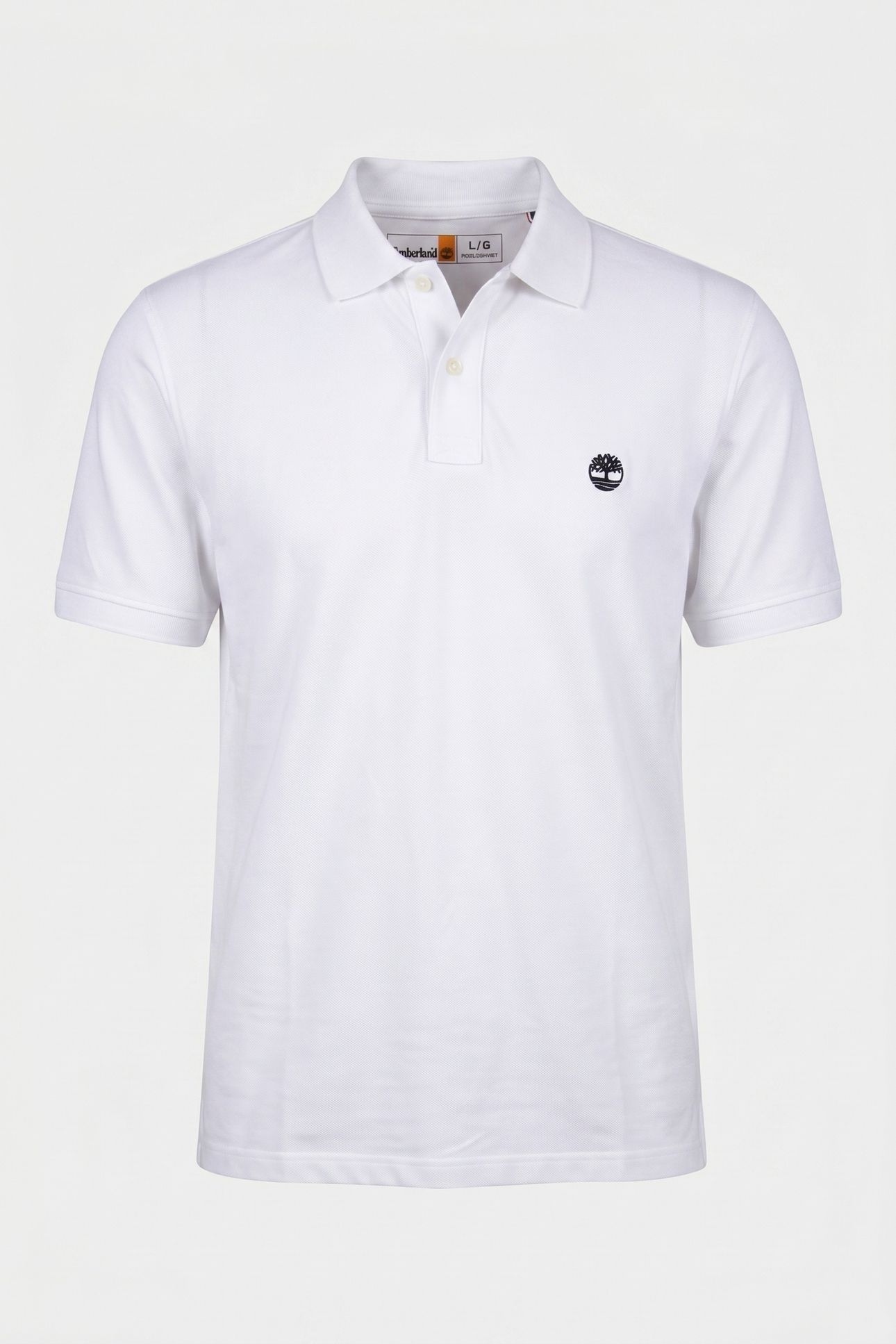 BRANDED COLLAR SHORT SLEEVE POLO WHITE 3