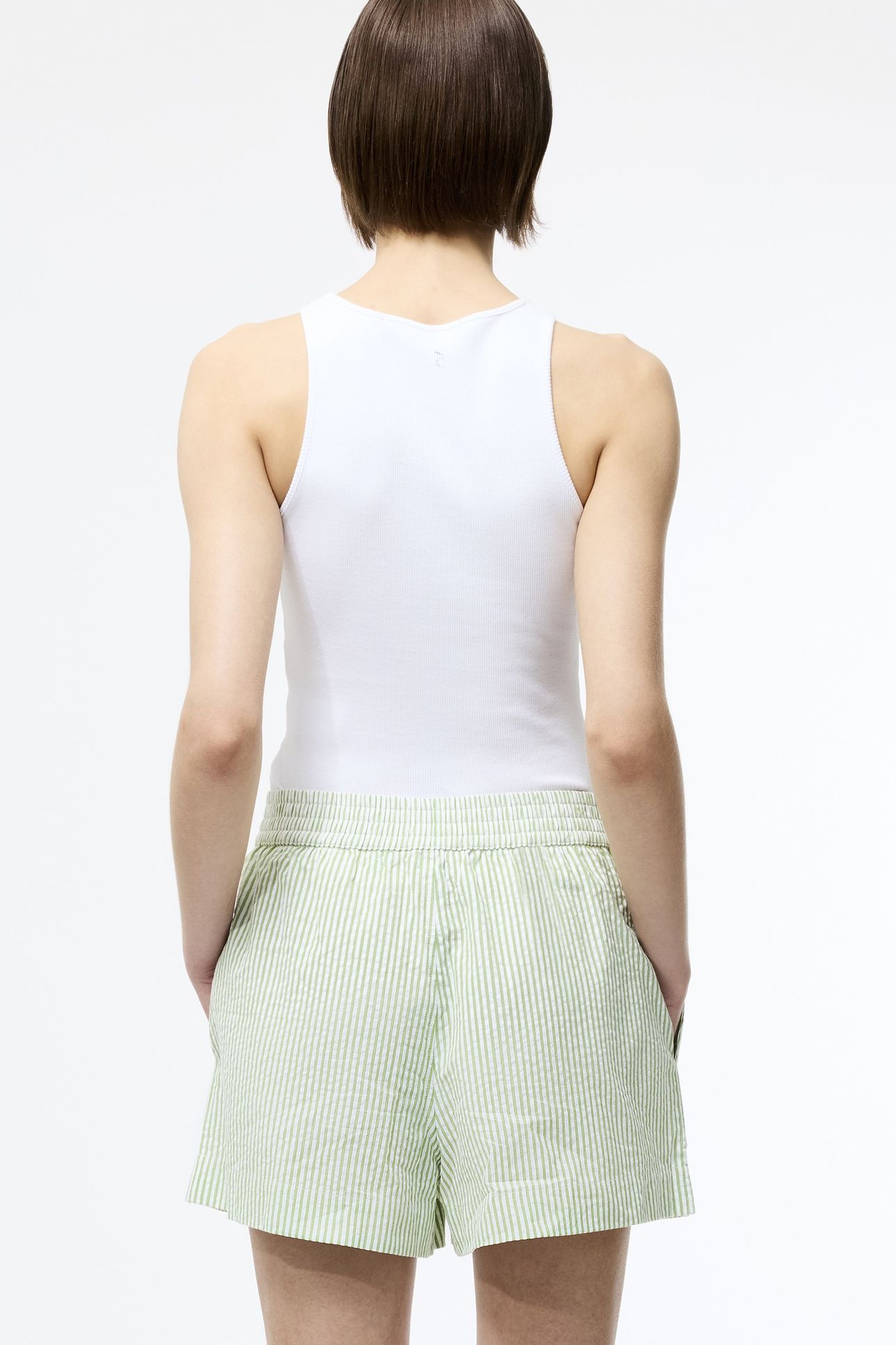 SEERSUCKER STRIPE SHORT GREEN/WHITE 4