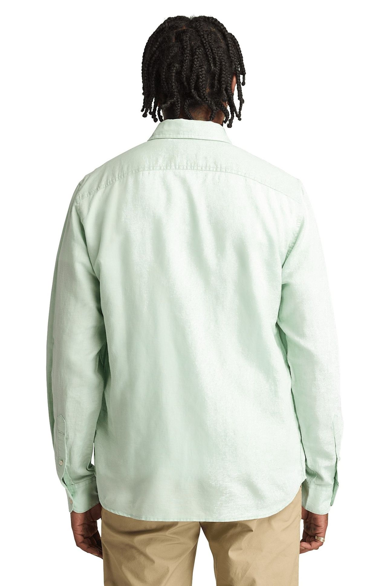 COTTON/LINEN LONG SLEEVE SHIRT CAMEO GREEN 3