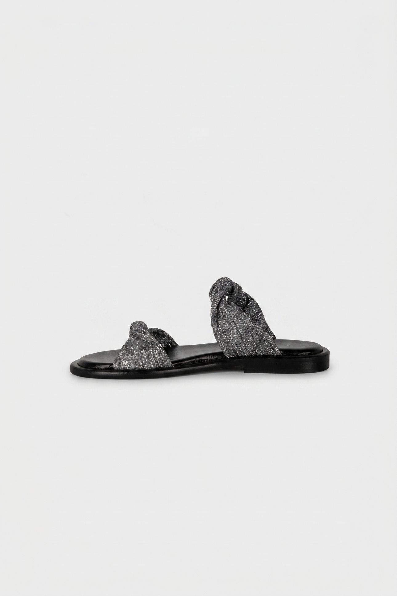 TWIST GLITTER MULES SILVER/BLACK 4
