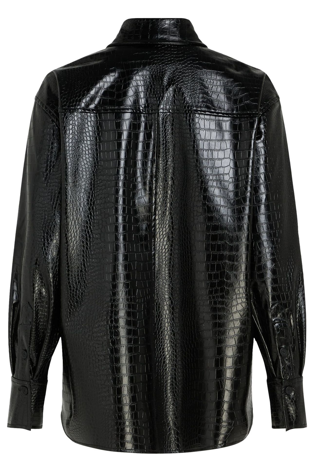 FAUX LEATHER SHIRT BLACK 4
