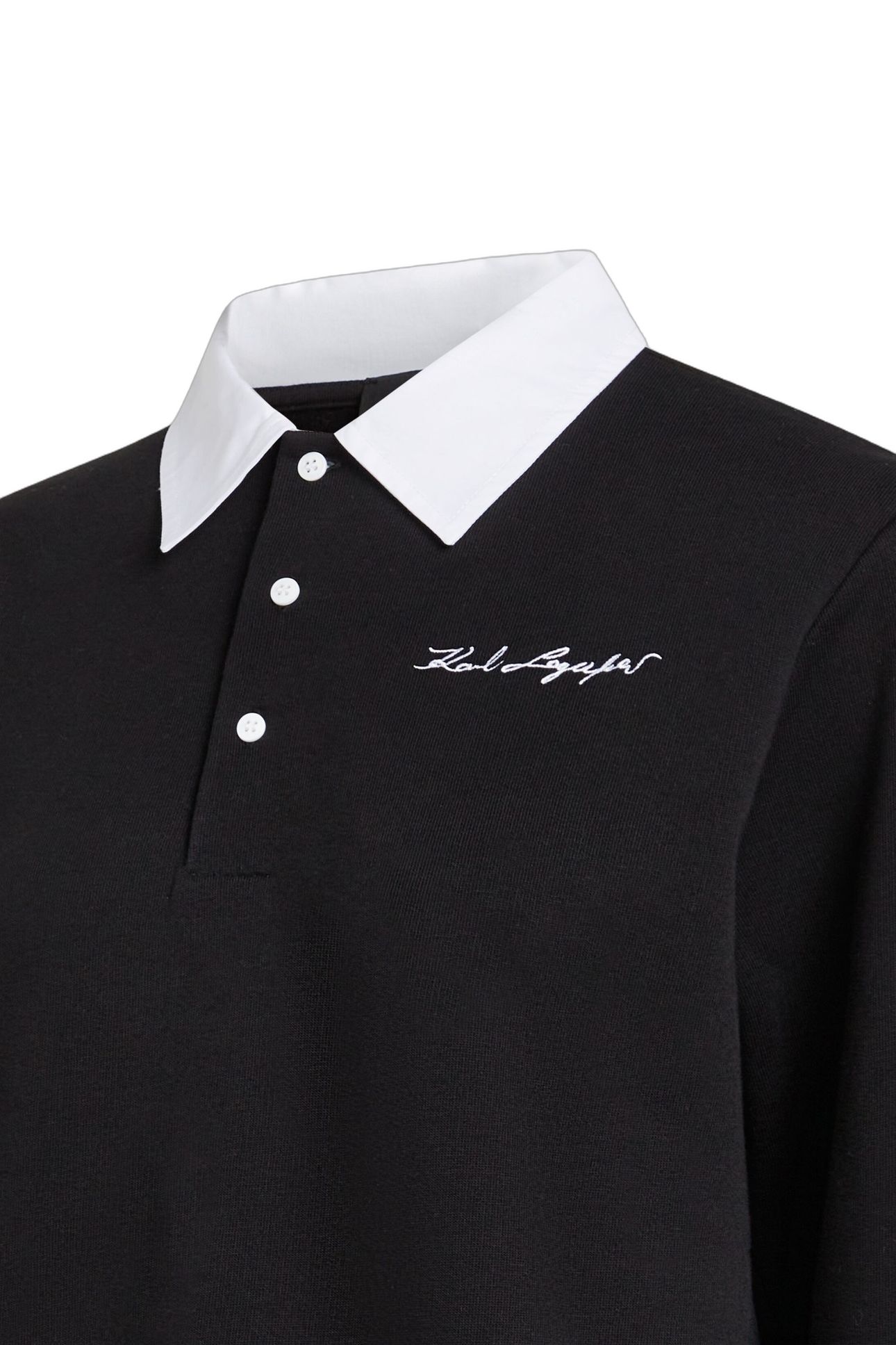 POPLIN COLLAR SWEATSHIRT BLACK 3