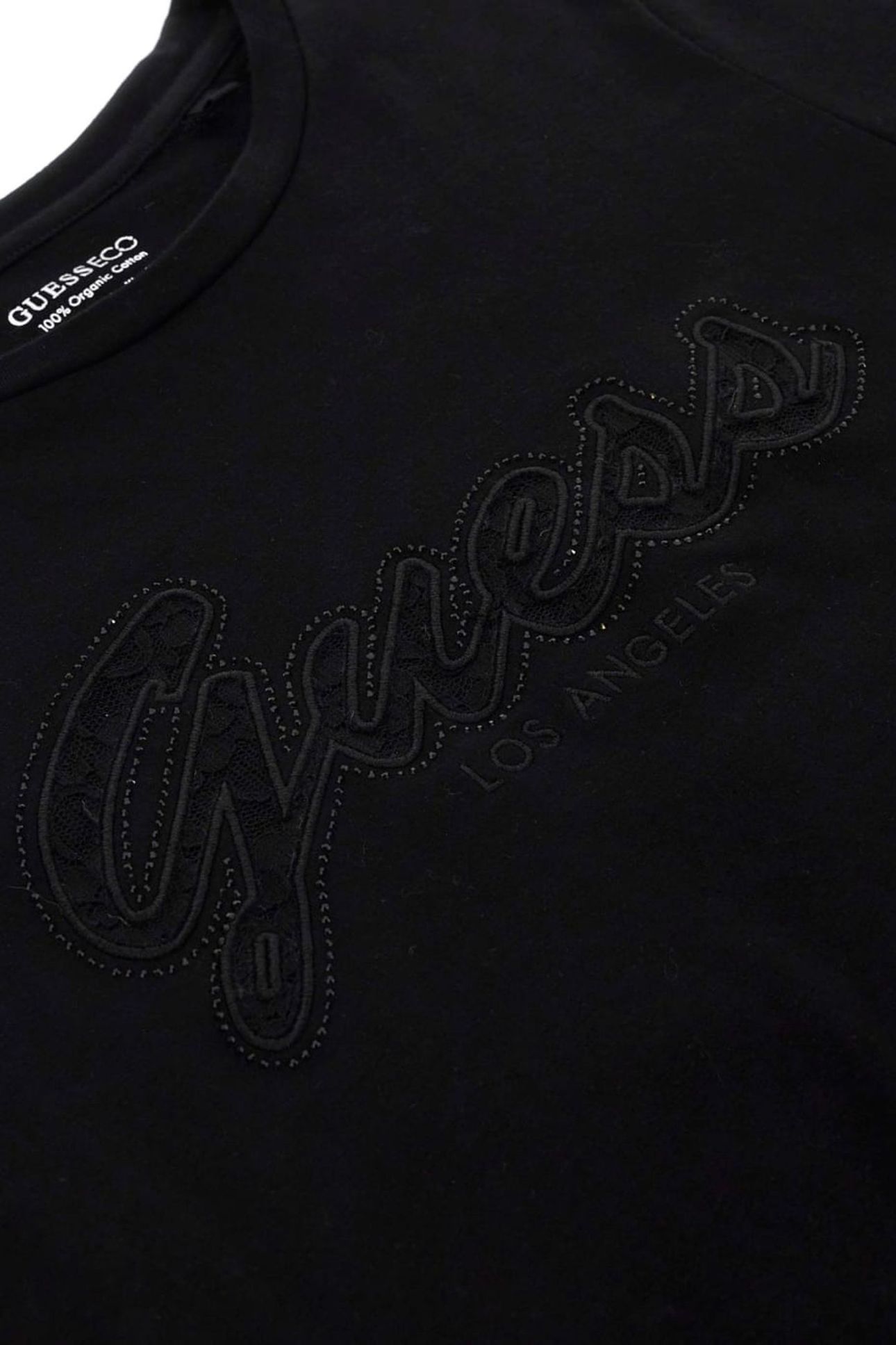 GUESS ECO SS SCRIPT LACE LOGO JET BLACK A996 8