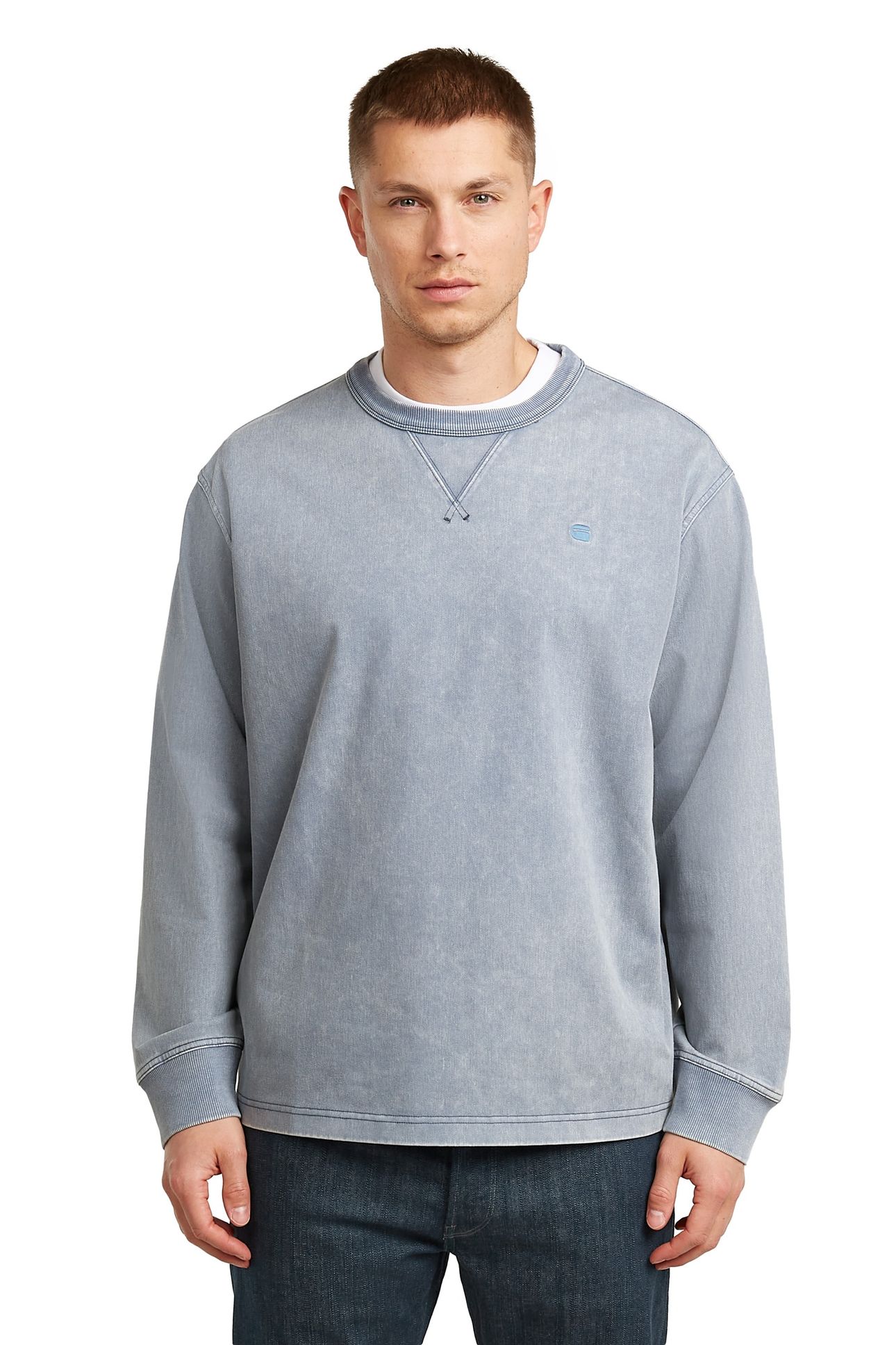 WASHED SWEATER INDIA INK SNOW BLEACH 3