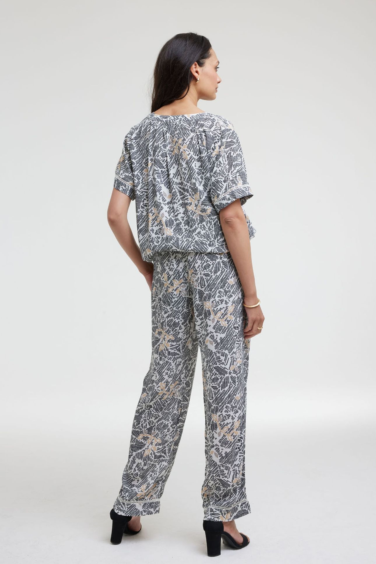 PANTS YARA OFFWHITE PIXEL PRINT 3