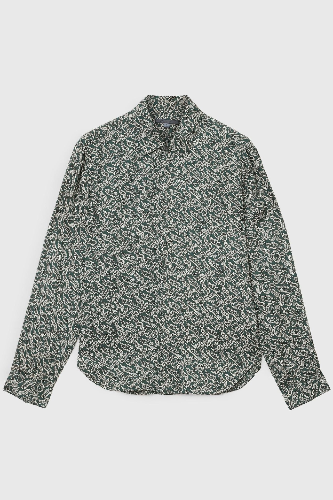 RODNEY LS HIDDEN PLACKET SHIRT IN FEATHE MOSS 2