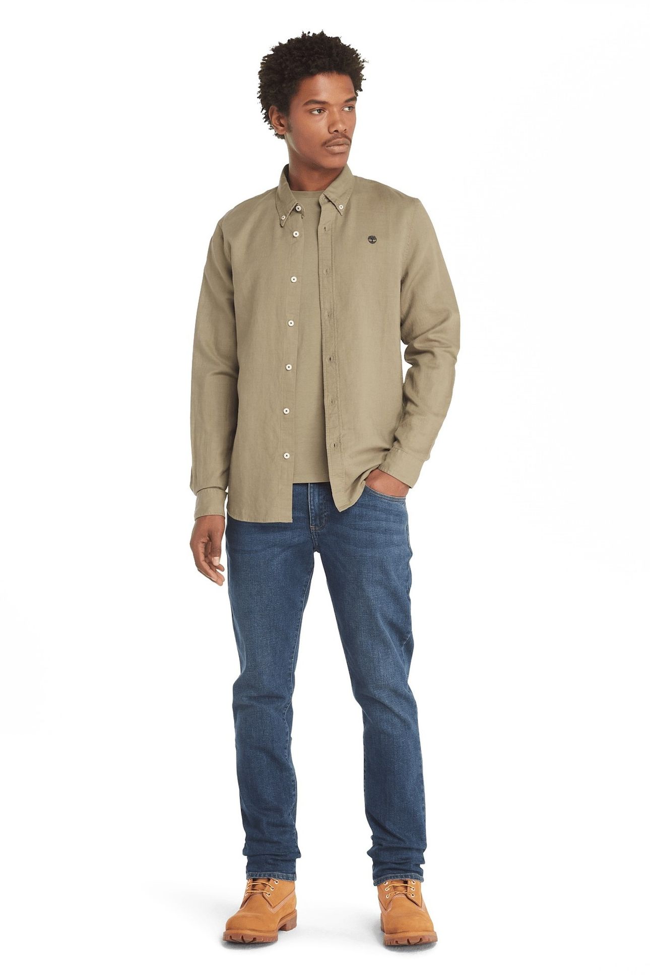 COTTON/LINEN LONG SLEEVE SHIRT CASSEL EARTH 2