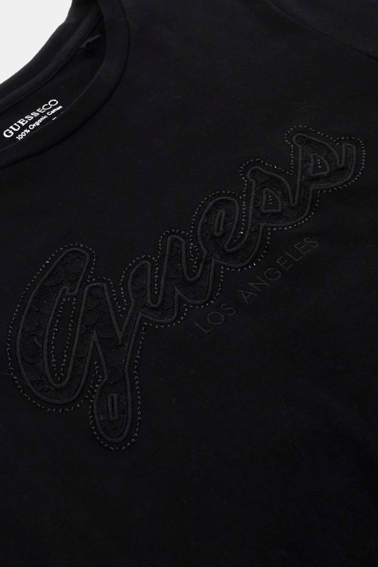 GUESS ECO SS SCRIPT LACE LOGO JET BLACK A996 6
