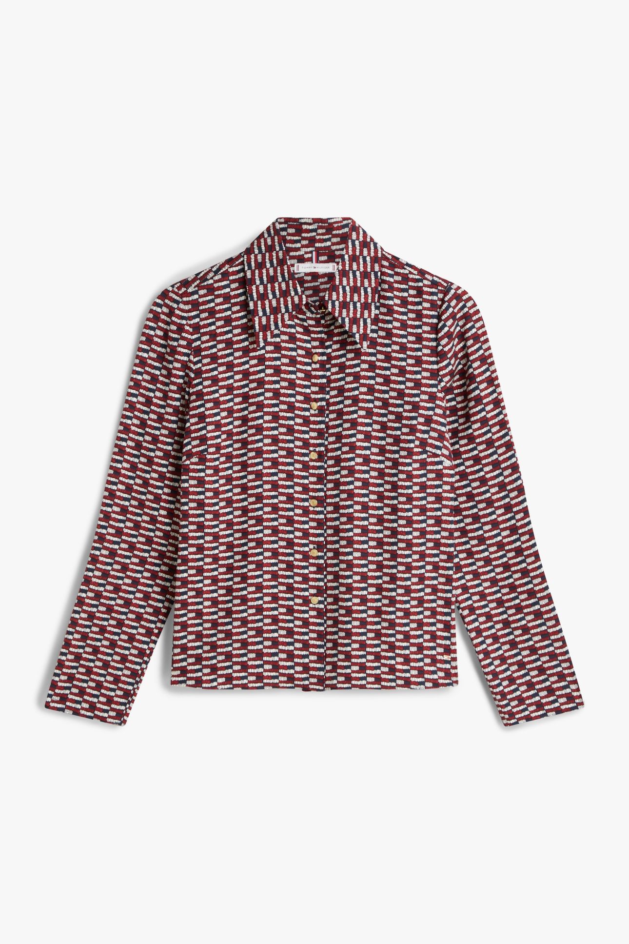 VIS TWILL LS SHIRT LOGO PRINT NAVY 4