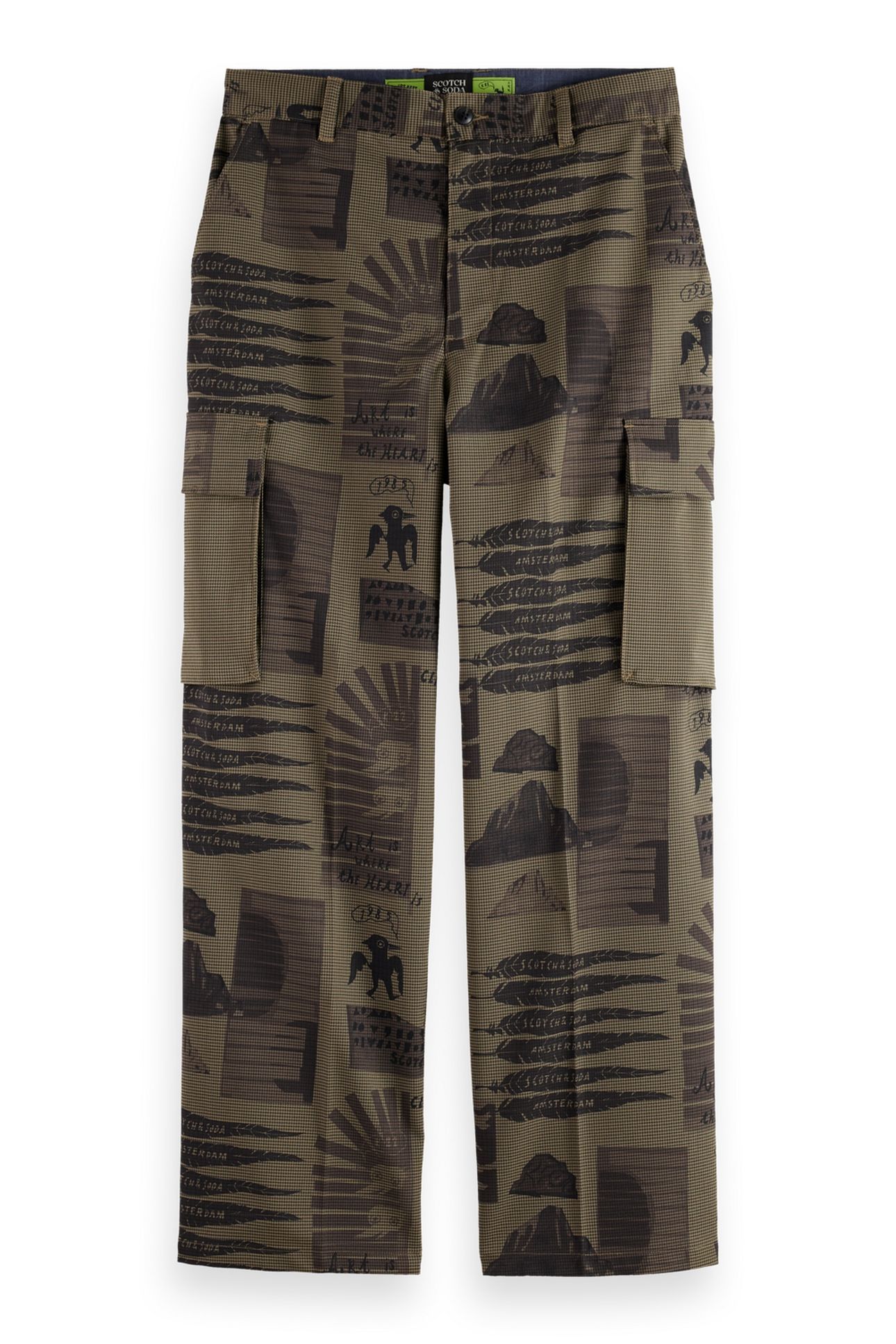 BAGGY FIT ALL-OVER PRINTED CARGO PANTS ART DEPT COLLAGE HOUN 1