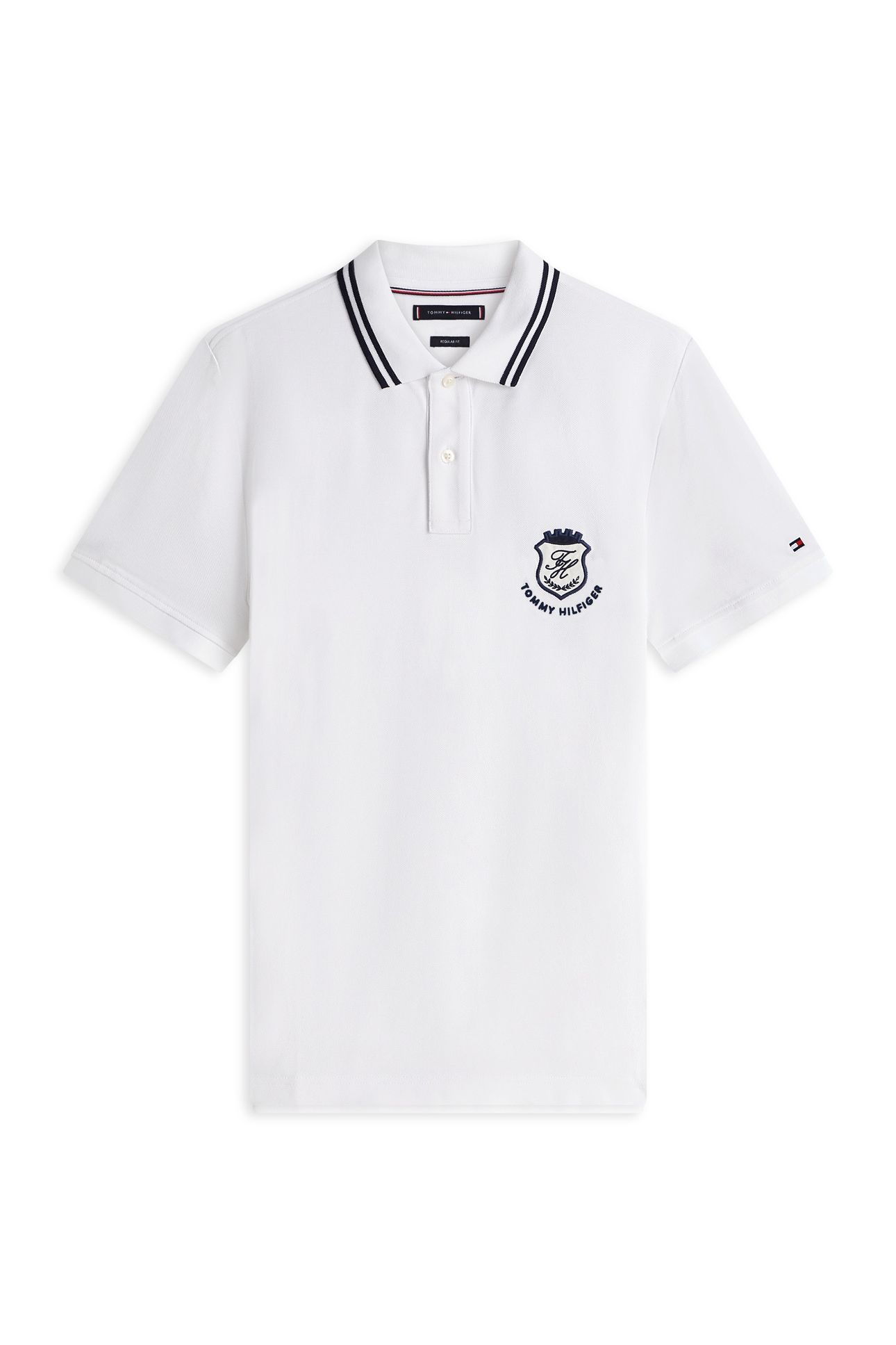 PIQUE BADGE REGULAR POLO WHITE 4