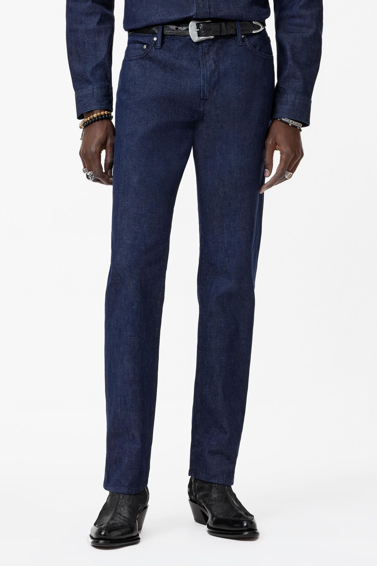 JEAN WITH BACK POCKET STUD EMBELLISHMENT LAKE BLUE 1