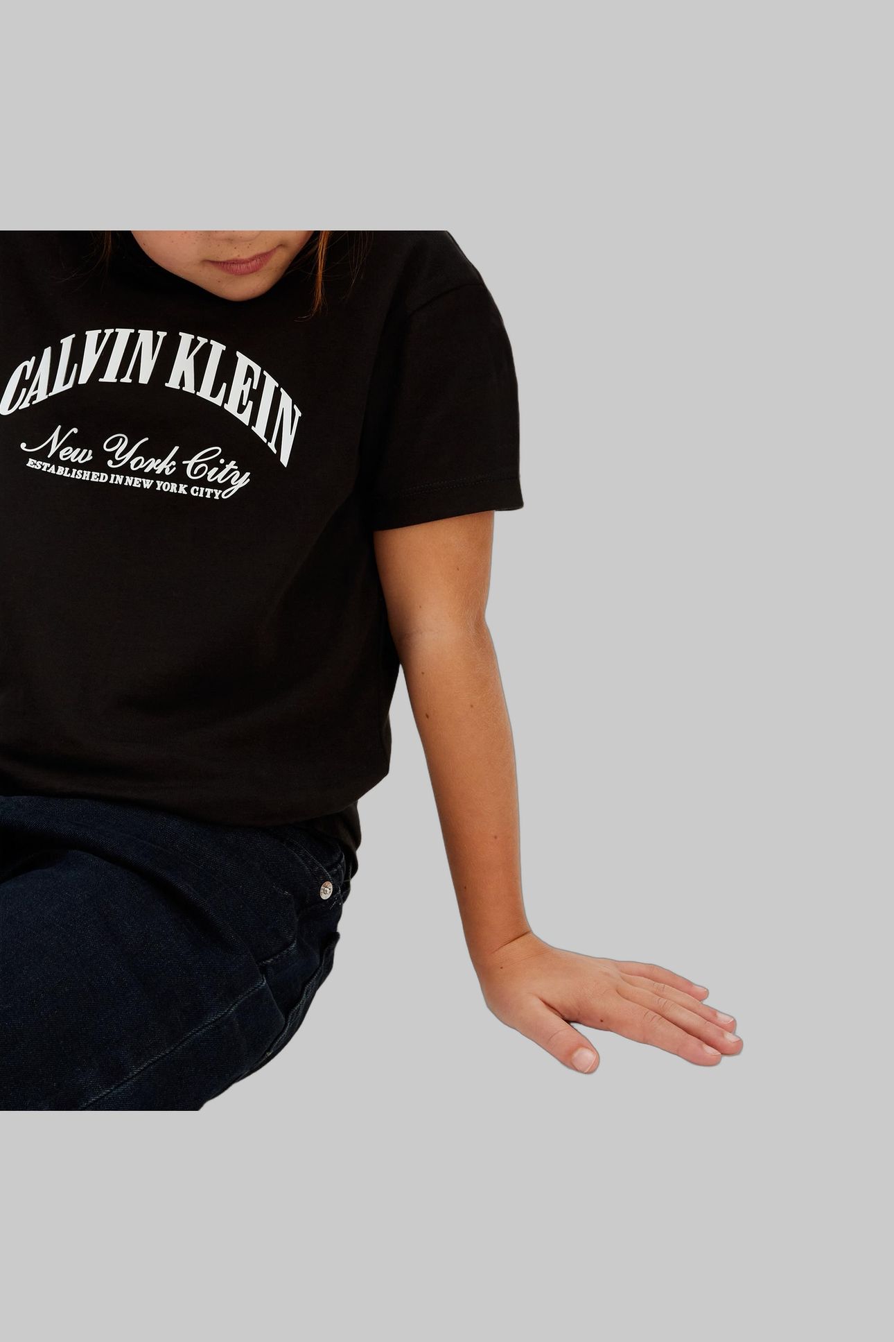 GIRLS CK COLLEGIATE SS T-SHIRT BLACK 5