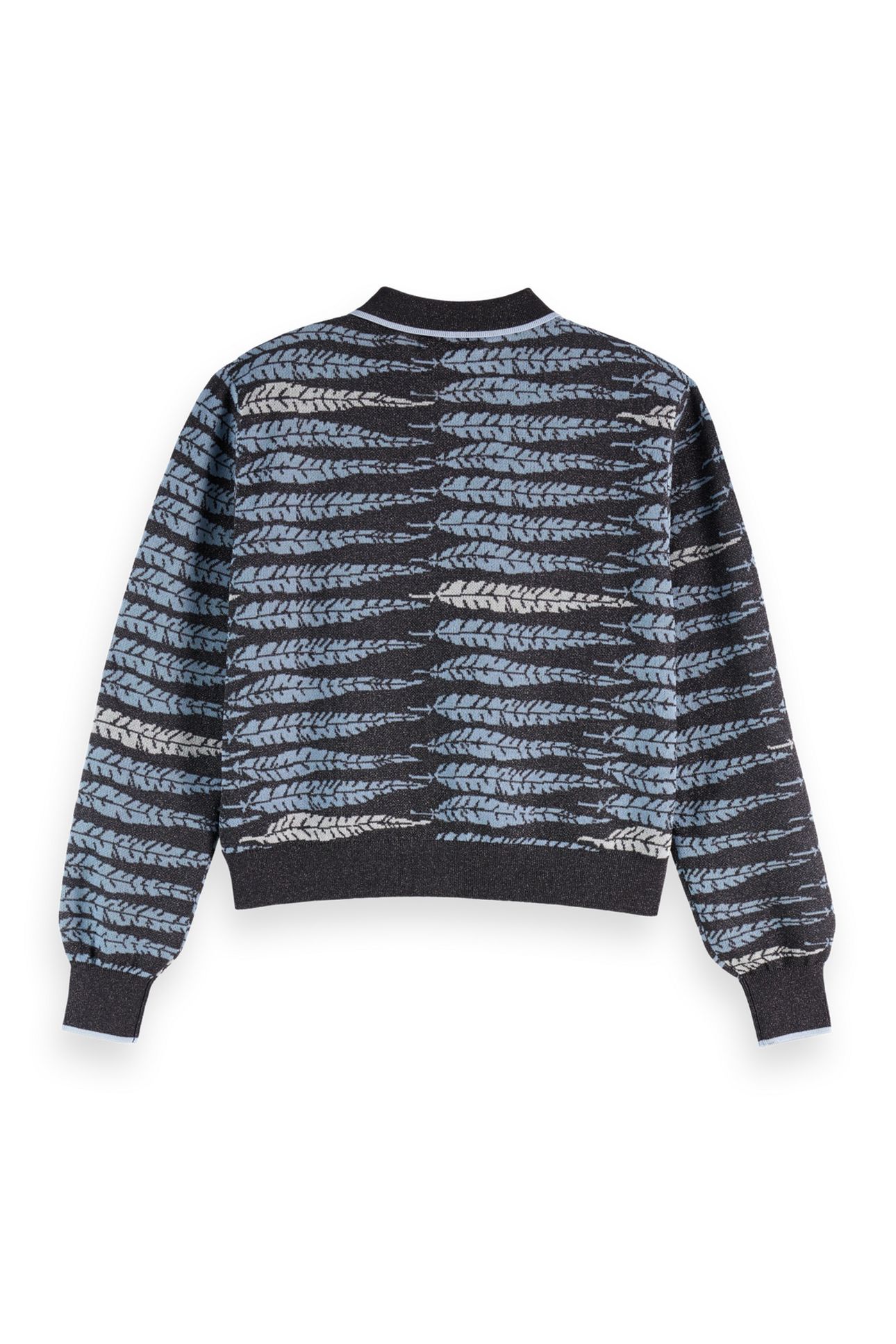 LUREX JACQUARD CARDIGAN CHARCOAL ART 5