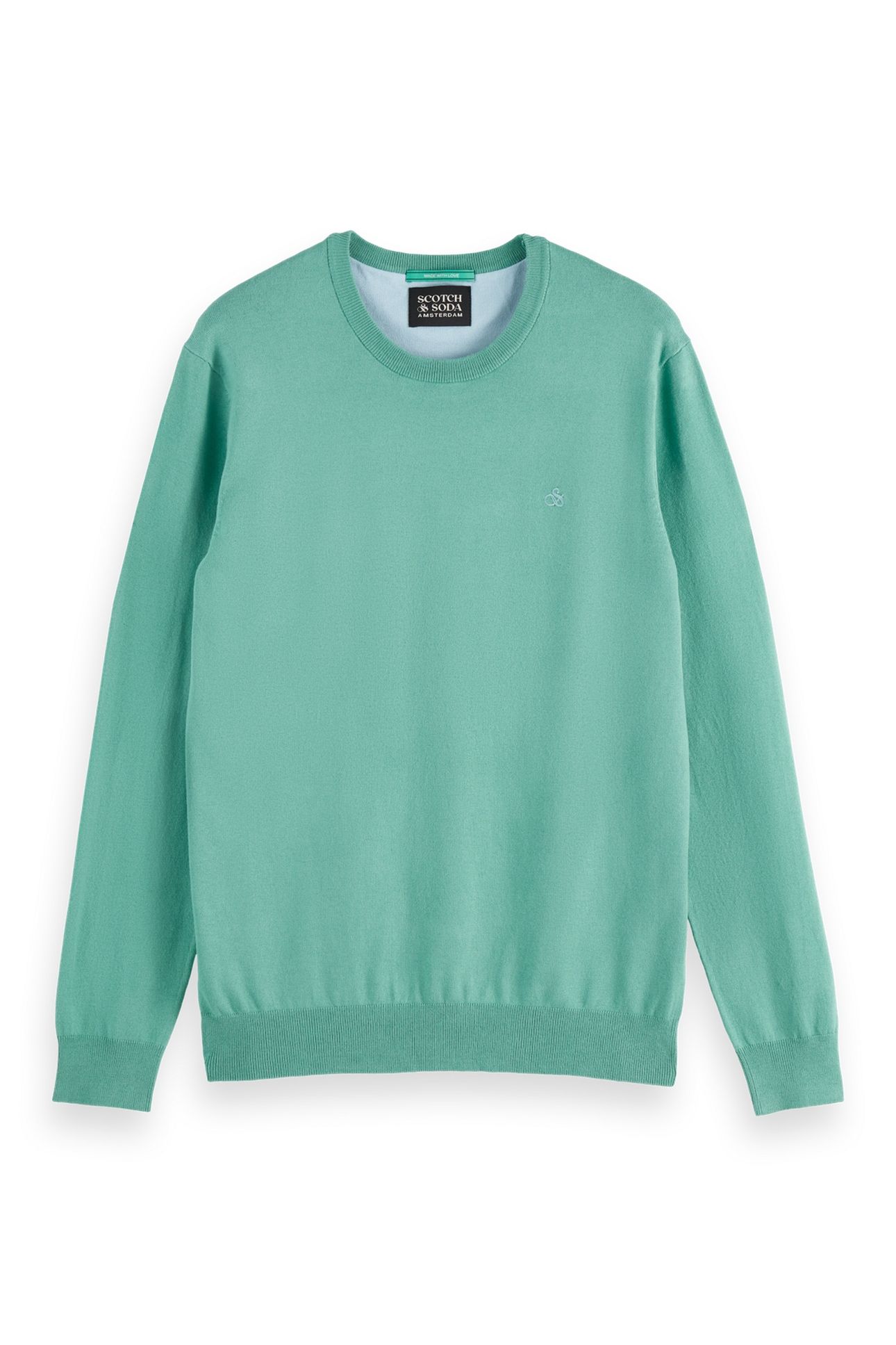 REGULAR-FIT ECOVERO BLEND CREWNECK AGATE GREEN 1