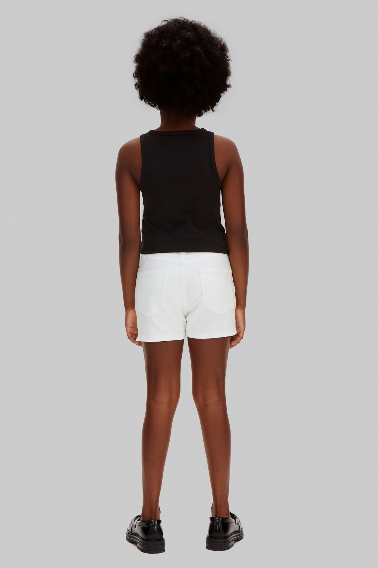 GIRLS HR RELAXED DENIM SHORTS WHITE 2