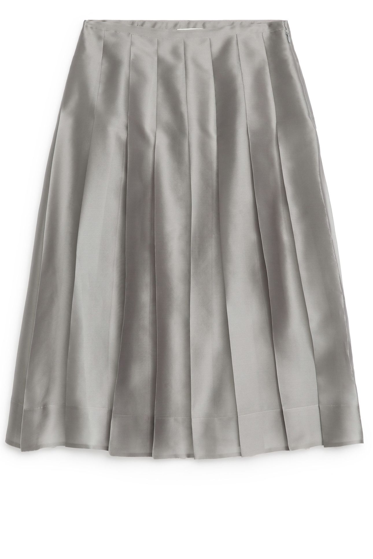 JEANNE PLEATED ORGANZA SKIRT GREY 3