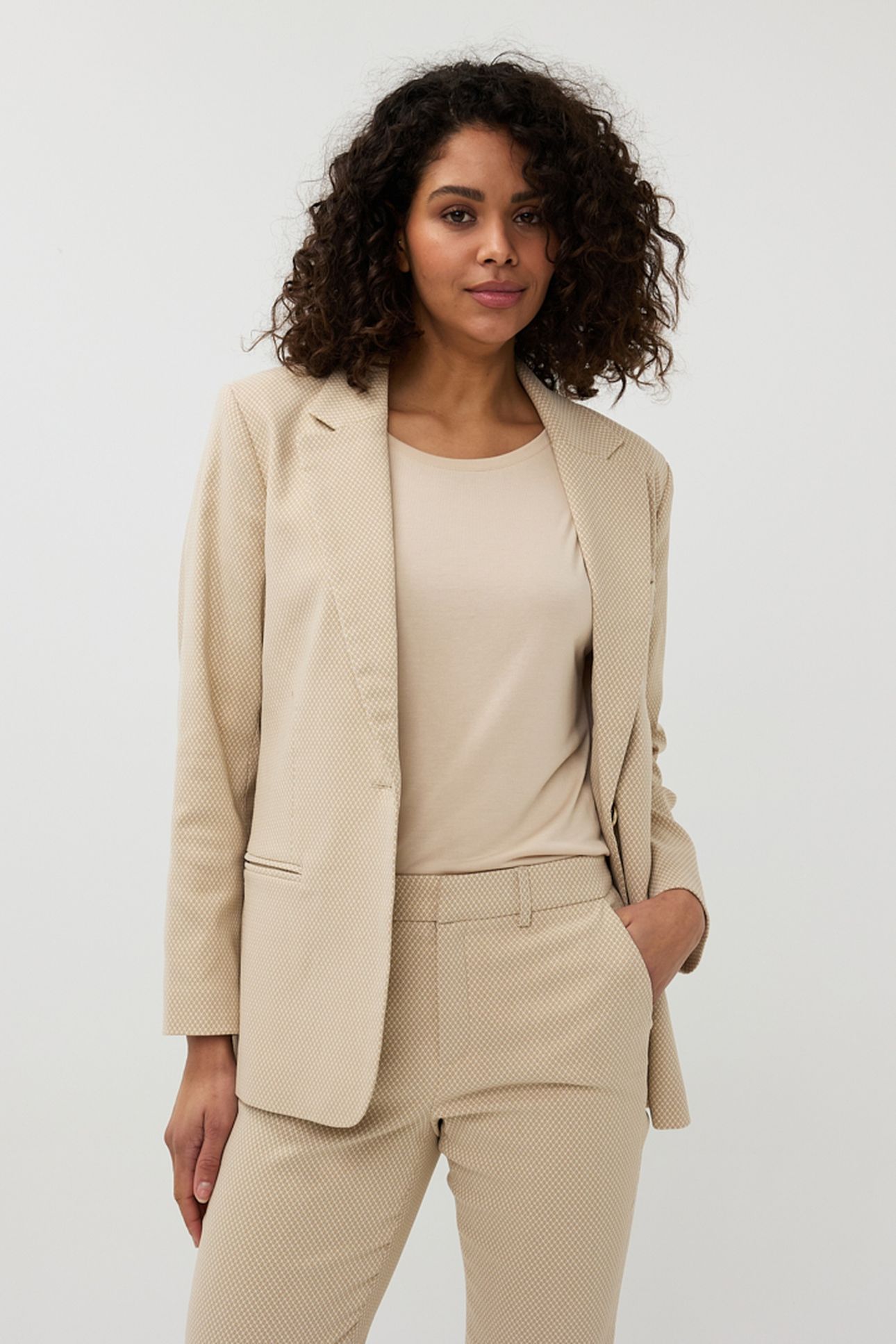 BLAZER JACQUARD SQUARE SAND 3