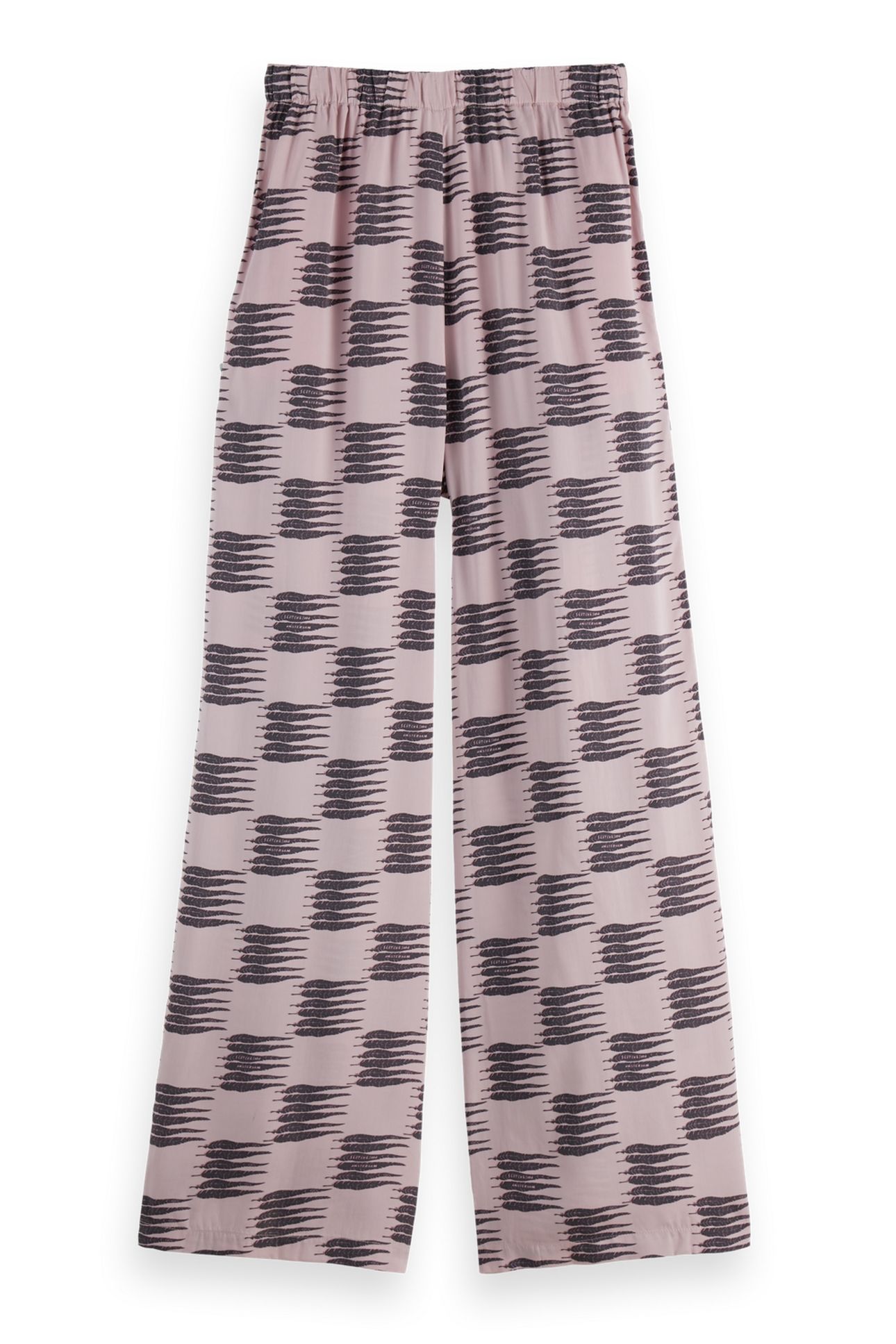 ELENI - HIGH RISE WIDE LEG PYJAMA PANTS FEATHER BLOCK 4