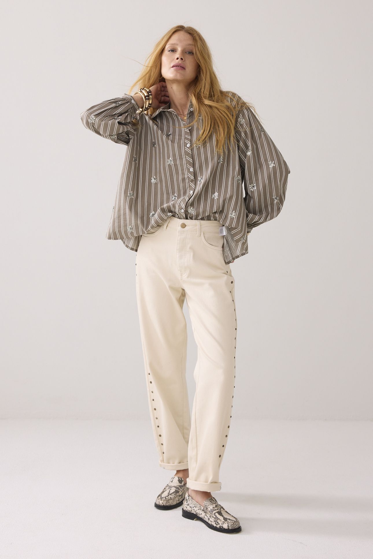 BLOUSE STRIPE SCATTERED EMBRO FUNGHI 1