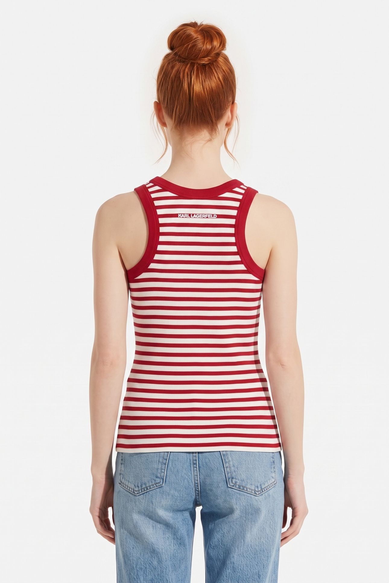 IKON RIBBED TANK SCARLET SAGE-CREAM STRIPE 2