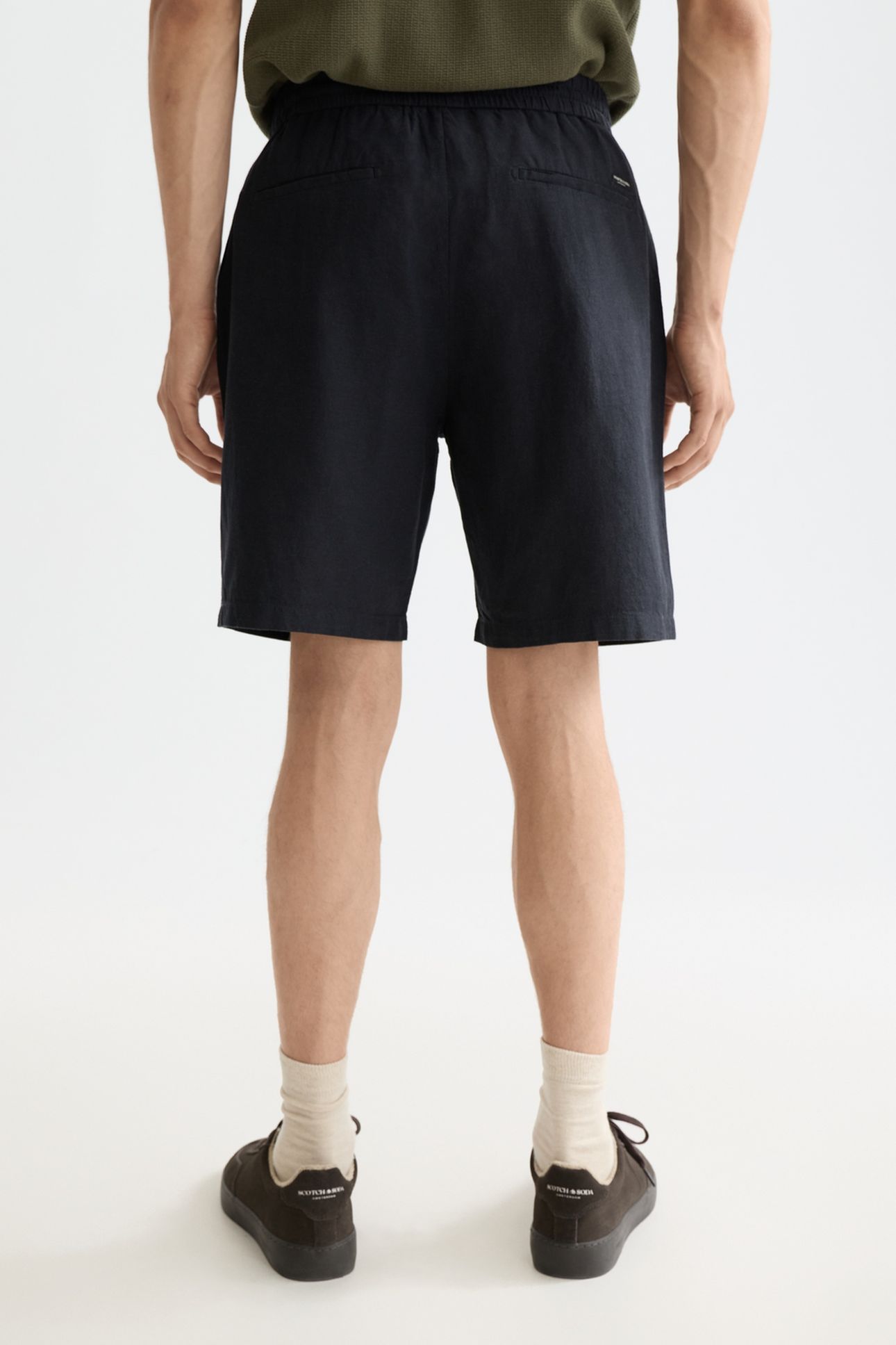 FAVE - COTTON-LINEN TWILL BERMUDA SHORT BLACK 3