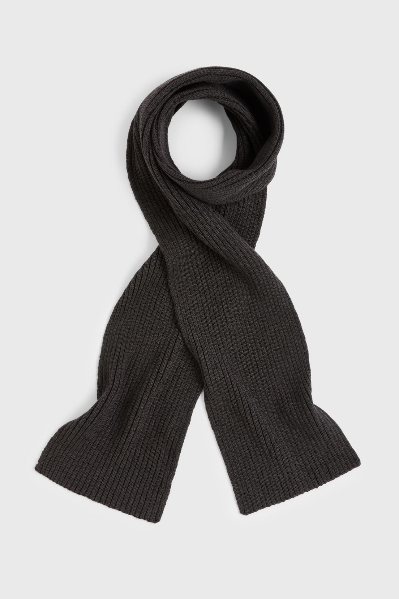 MERINO BLEND KNIT 2X2 RIB CHARCOAL 1