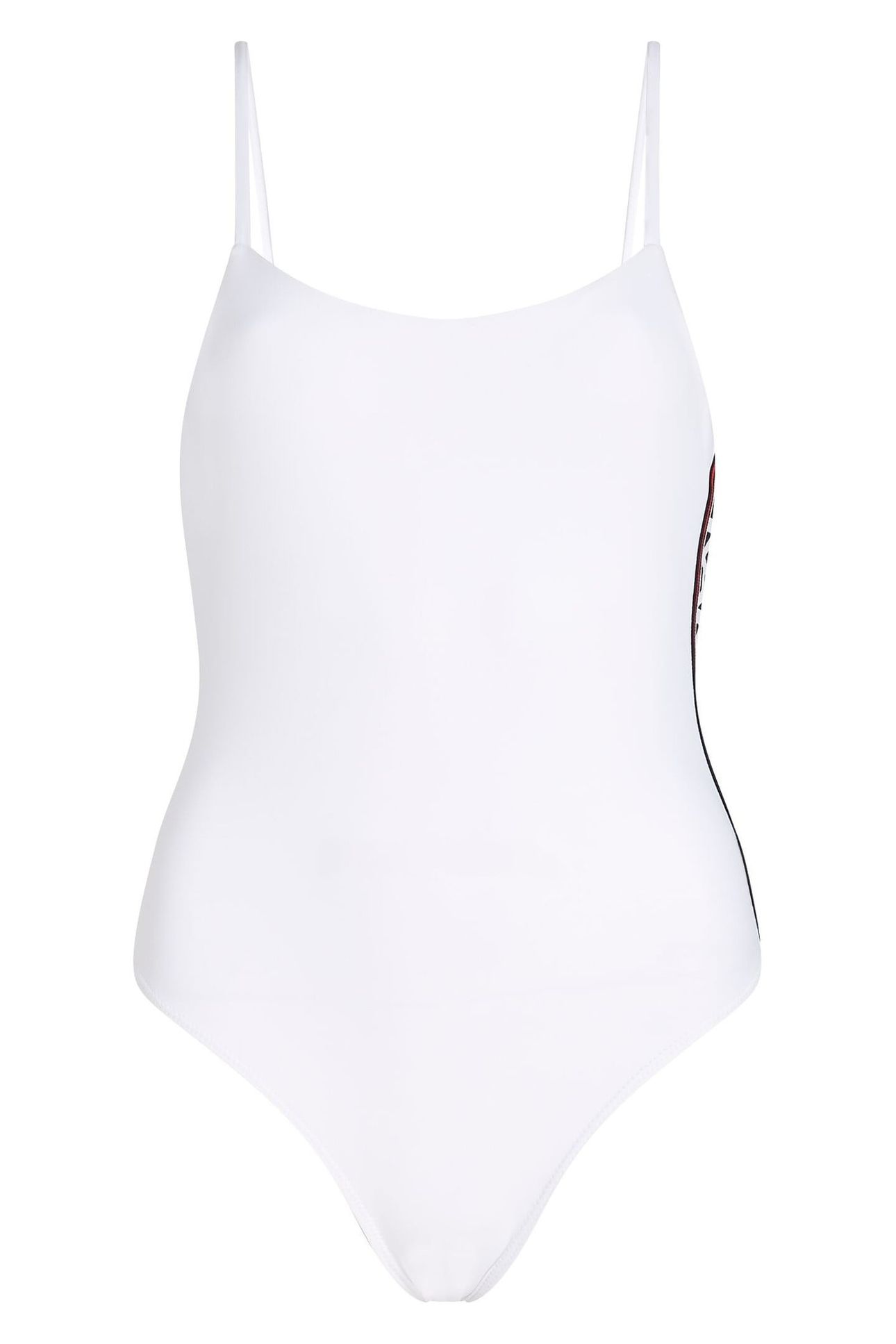 ELONGATED LOGO SWIMSUIT WHITE 3