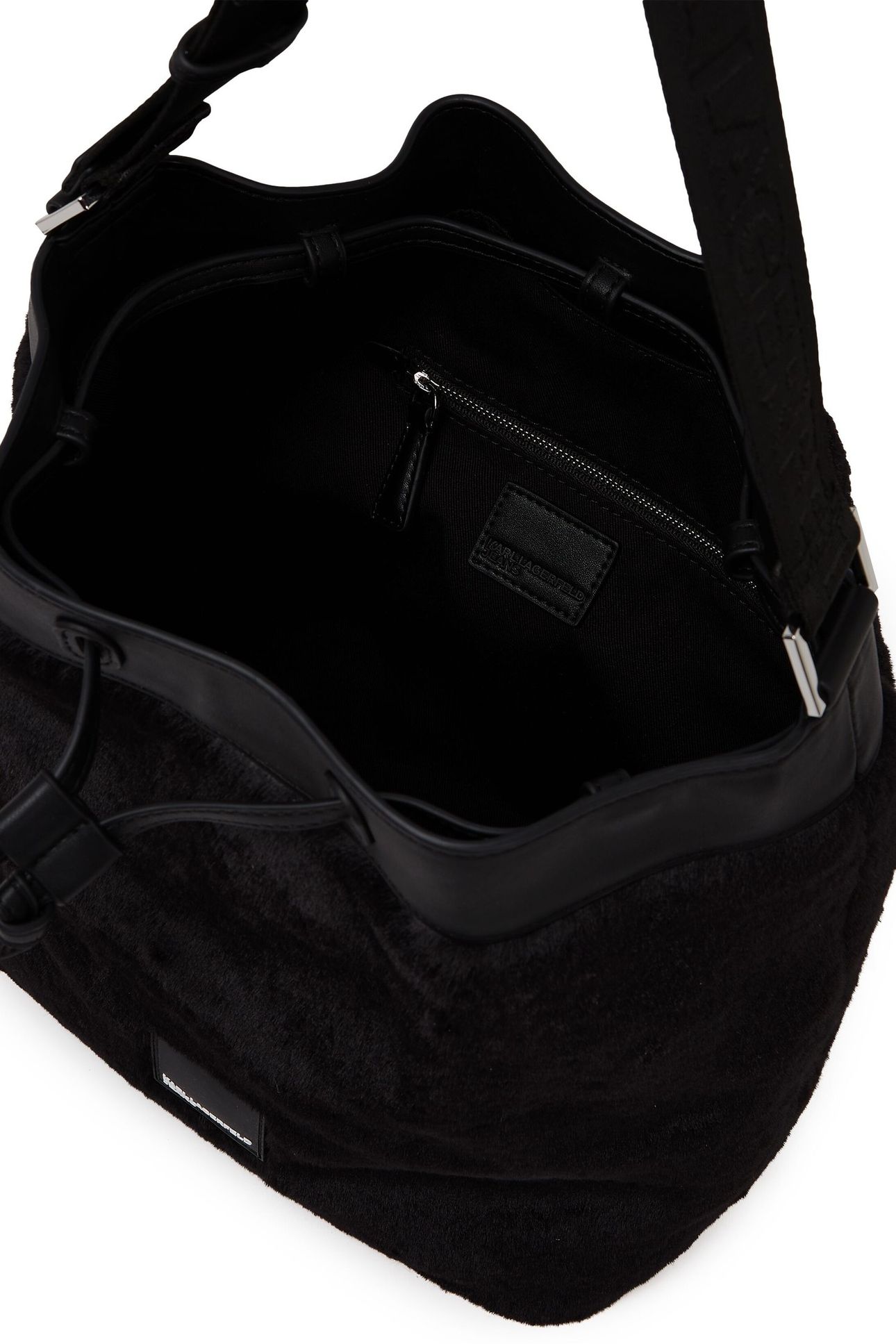 FAUX FUR BUCKET BAG BLACK 2
