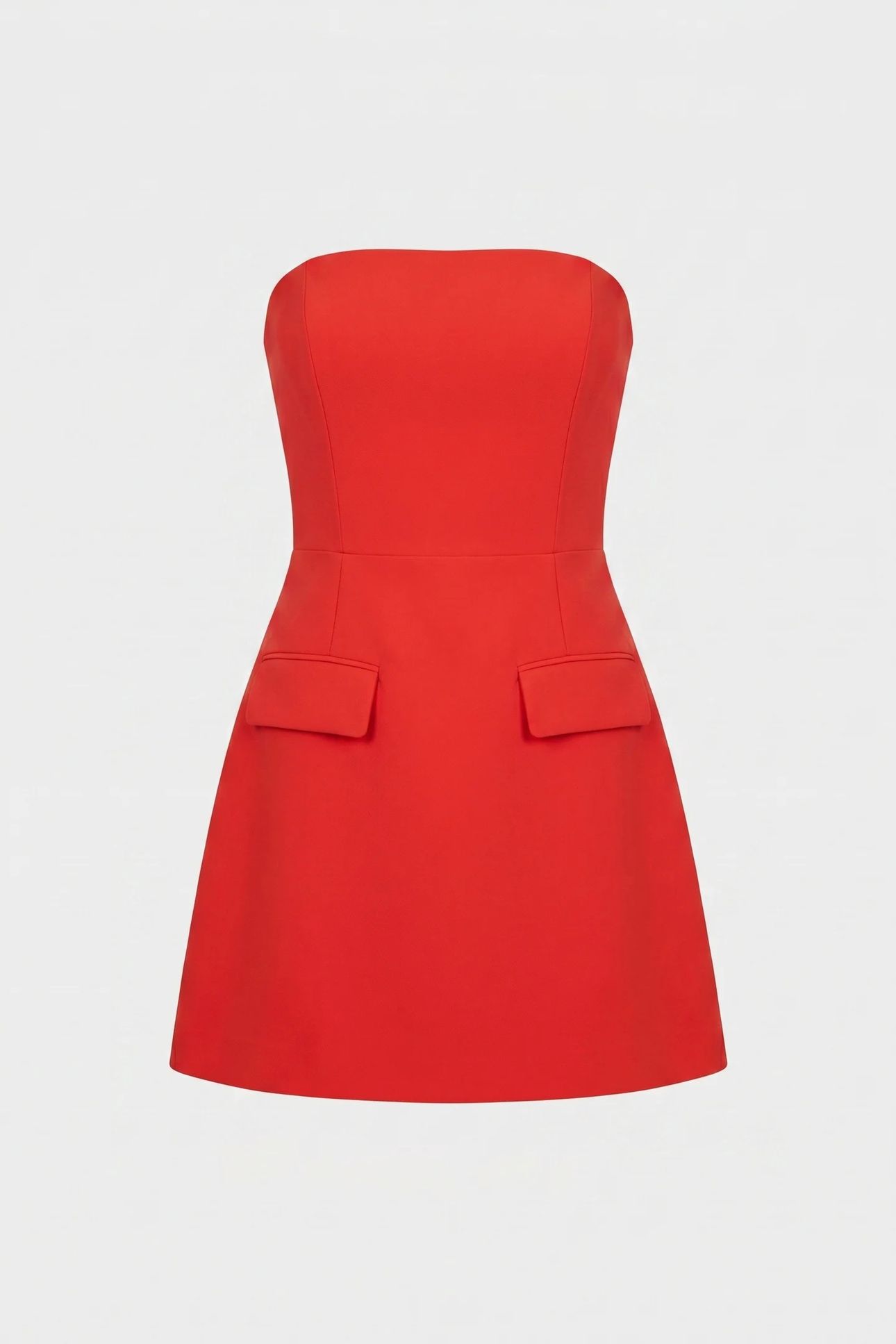 STRAPLESS DRESS RED 6