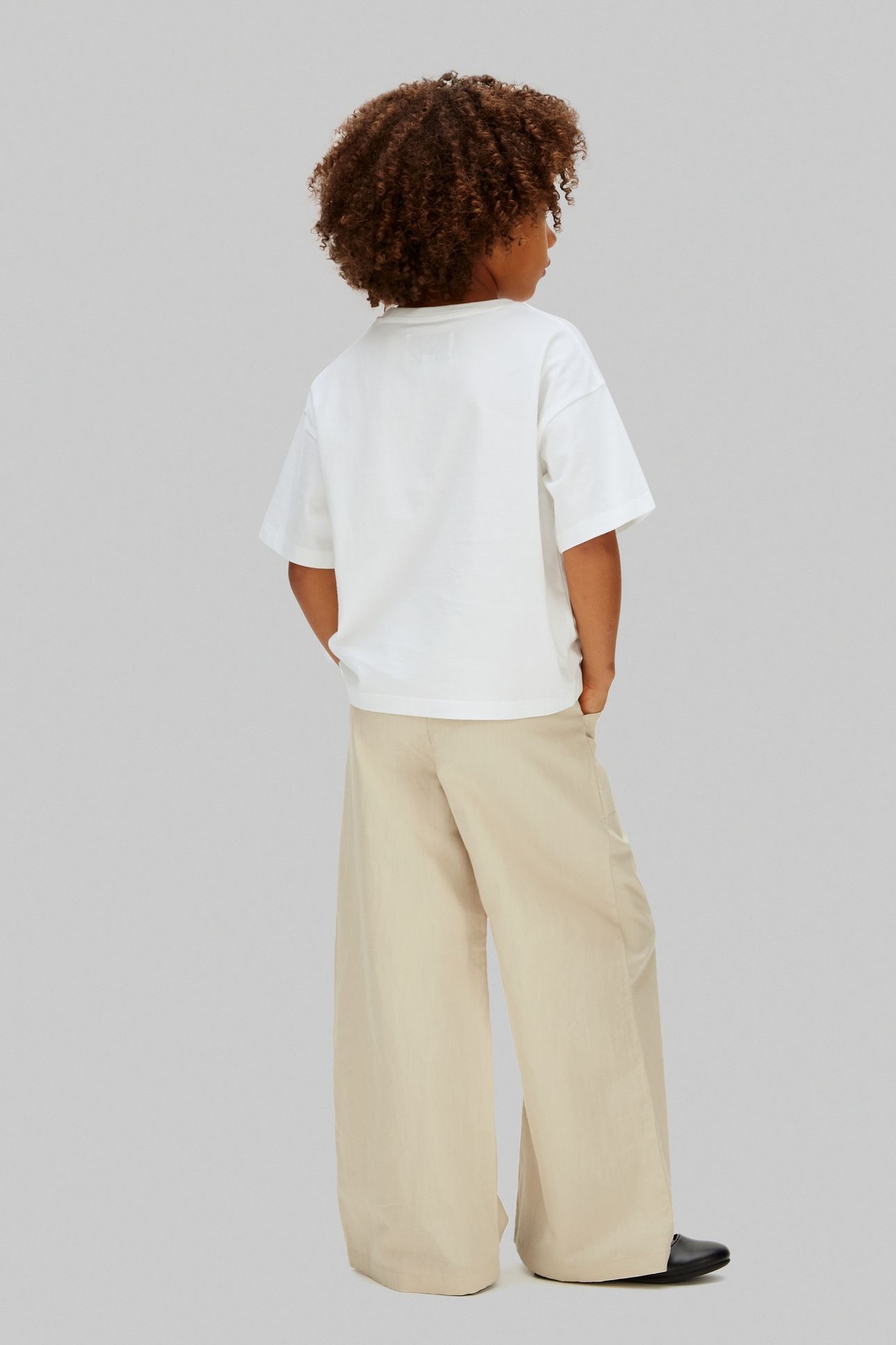 GIRLS WIDE LEG LINEN PANTS OATMEAL 3
