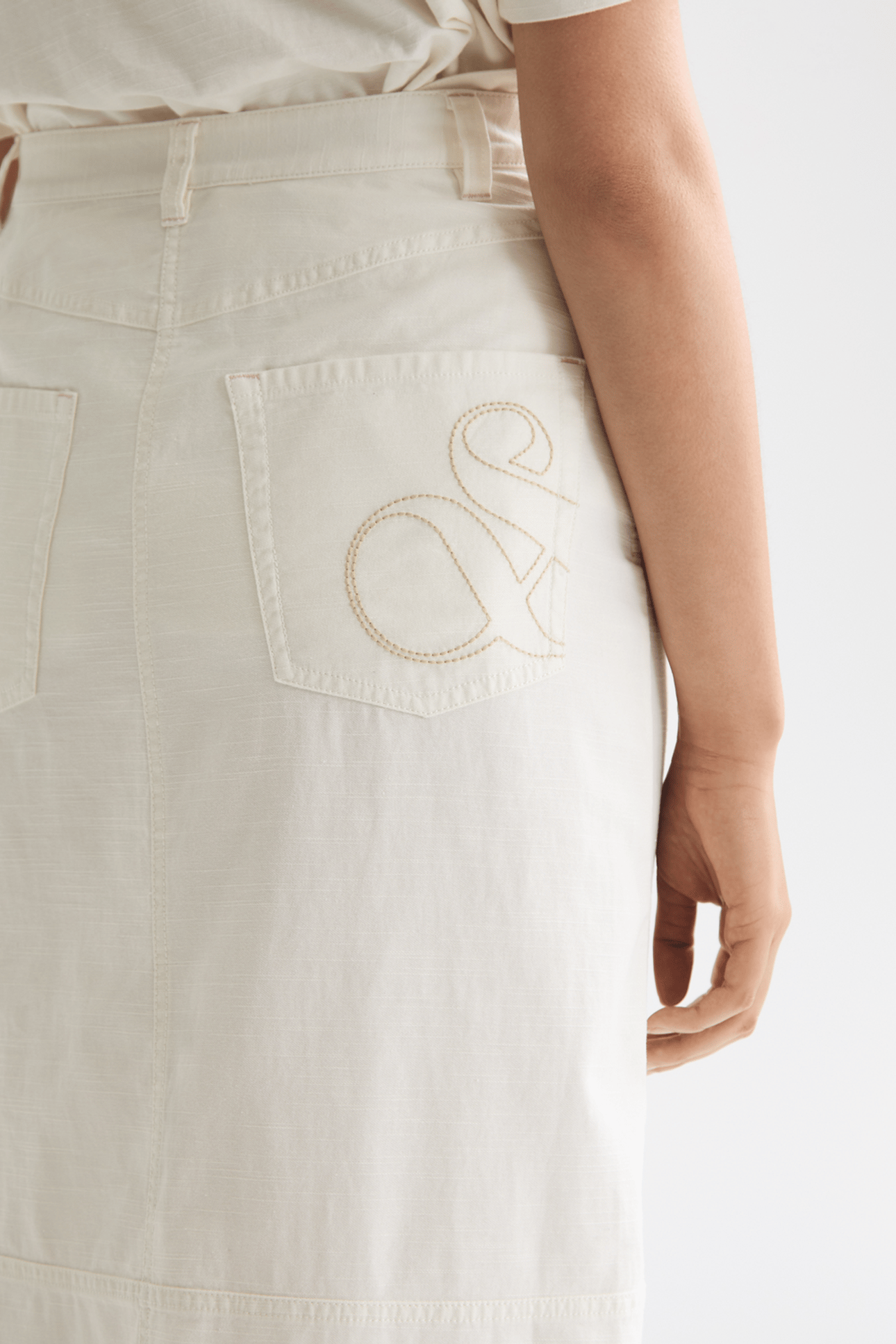 WORKWEAR MIDI SKIRT WITH FRONT SLIT EGGNOG 10