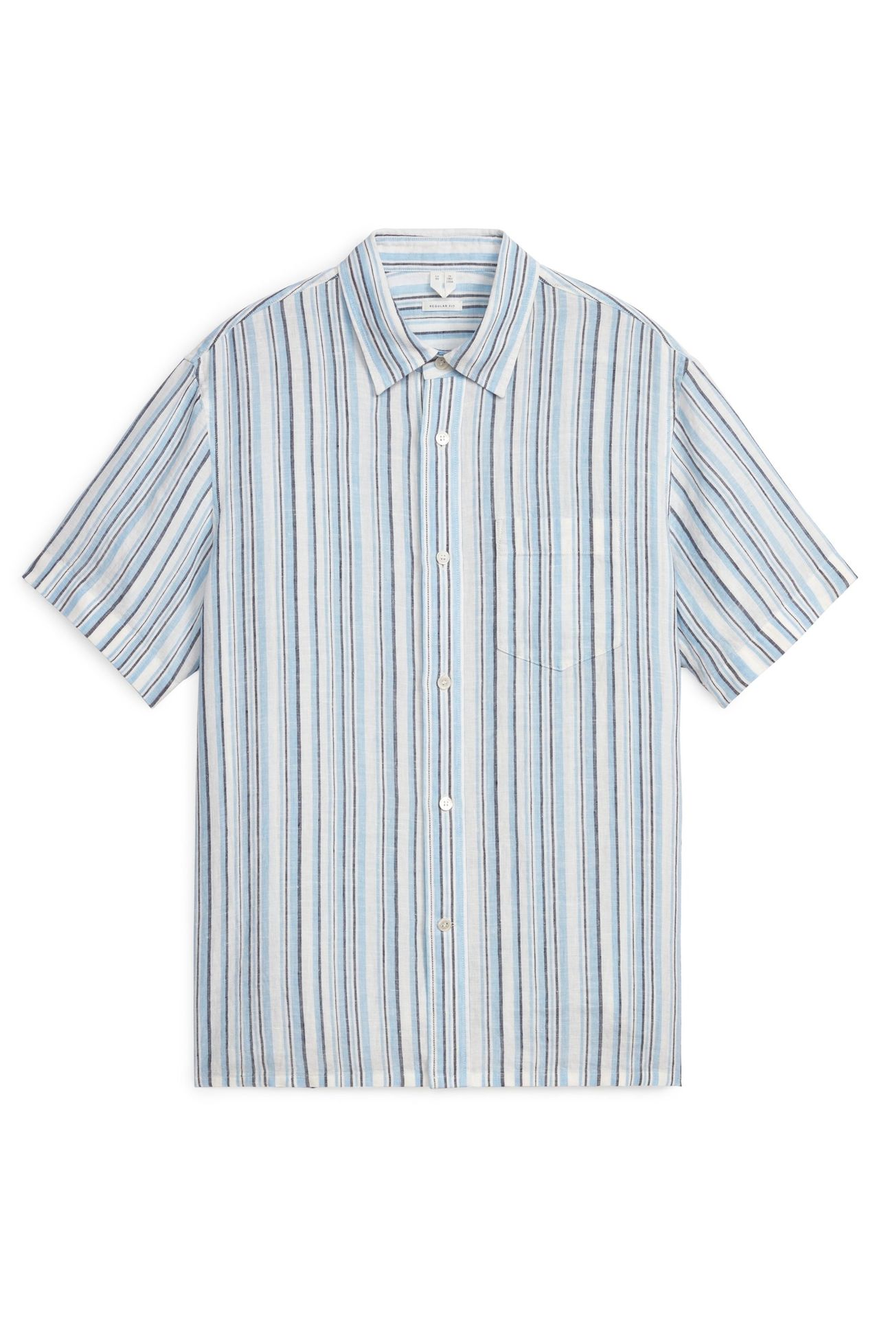BLADE REG SS LINEN SHIRT BLUE 3